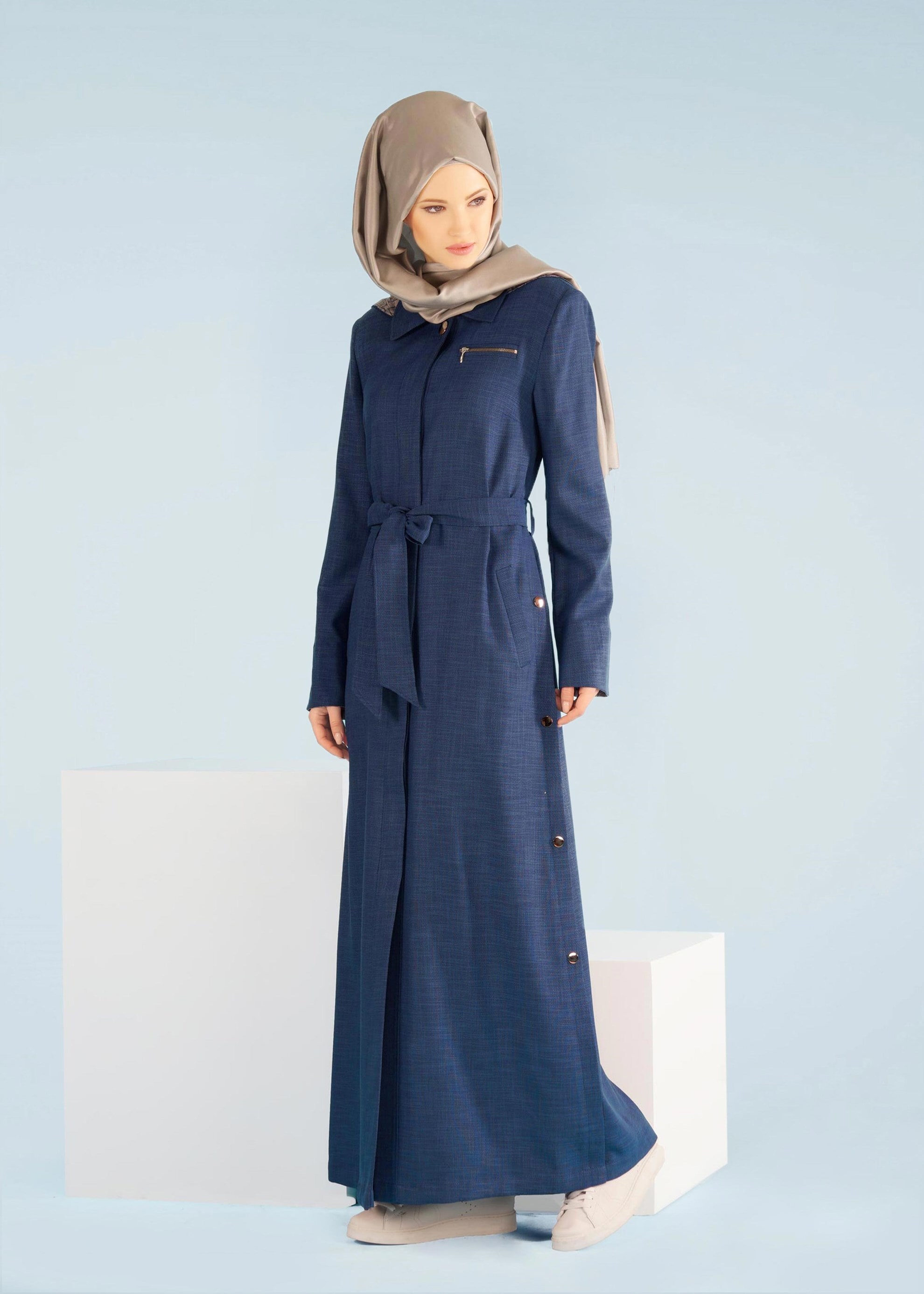 Tesettür giyim LACİVERT 1030 SHERRY PARDESÜ 40/48 TEK38