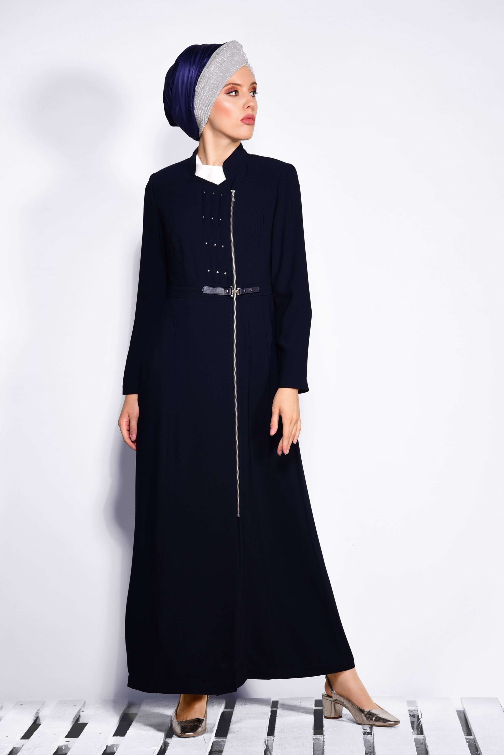 Tesettür giyim LACİVERT 1036 VİRONA TESETTÜR PARDESÜ 38/46 TEK42