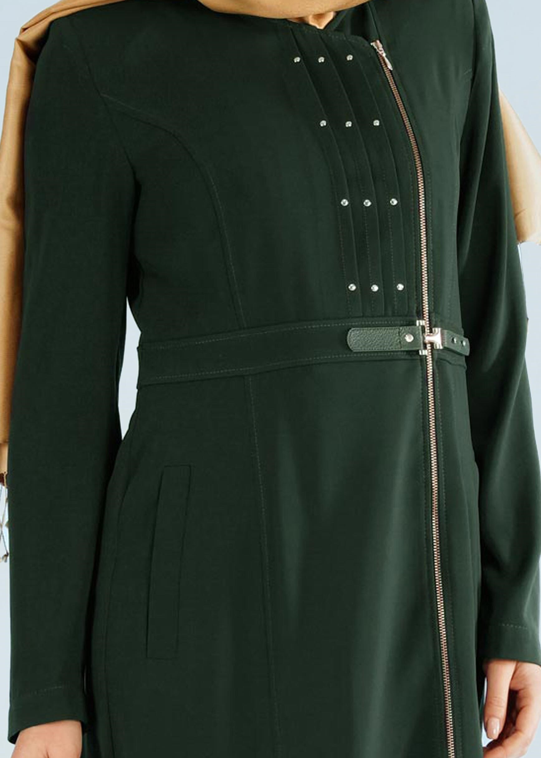 Tesettür giyim YEŞİL 1036 VİRONA TESETTÜR PARDESÜ 38/46 TEK42