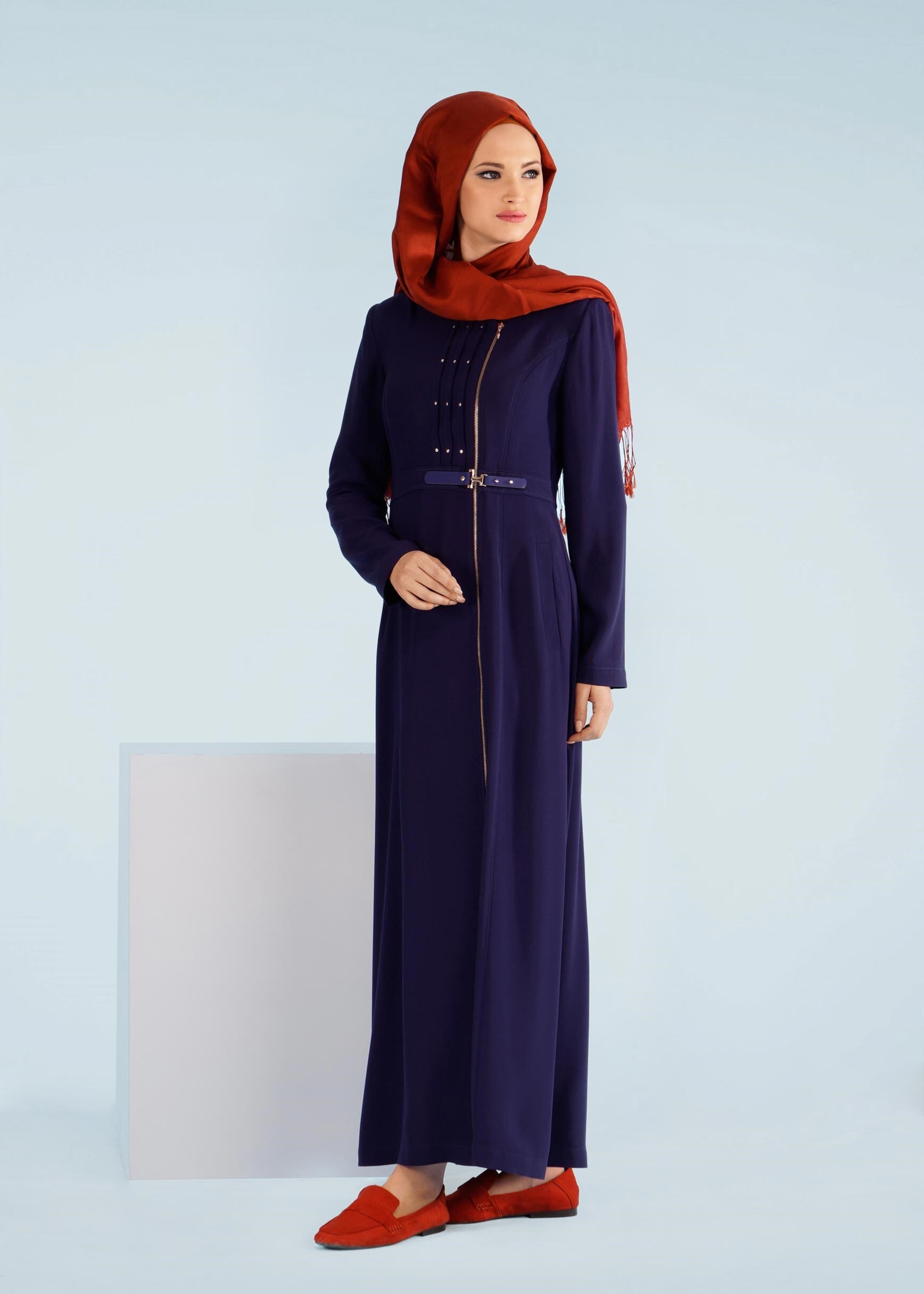 Tesettür giyim LACİVERT 1036 VİRONA TESETTÜR PARDESÜ 38/46 TEK42