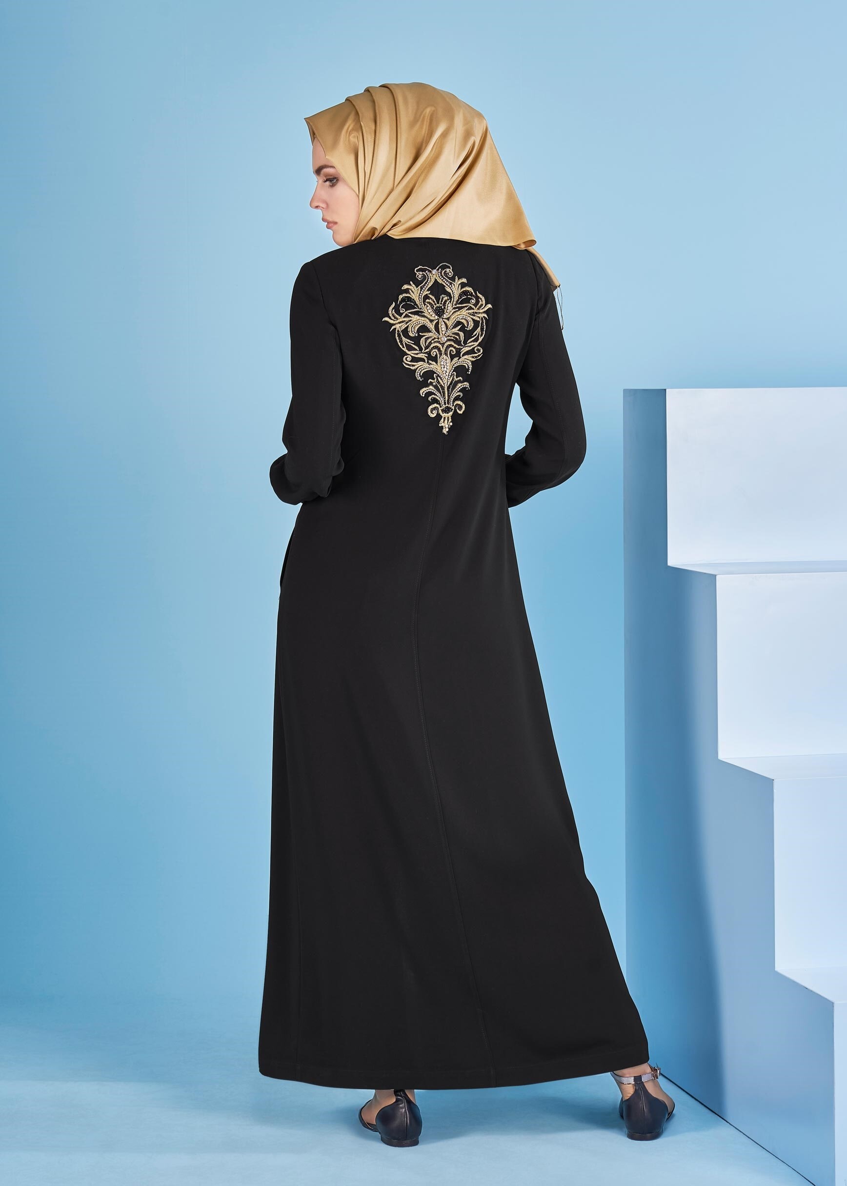 Tesettür giyim SİYAH 1037 VİRONA PARDESÜ 42/50 TEK40