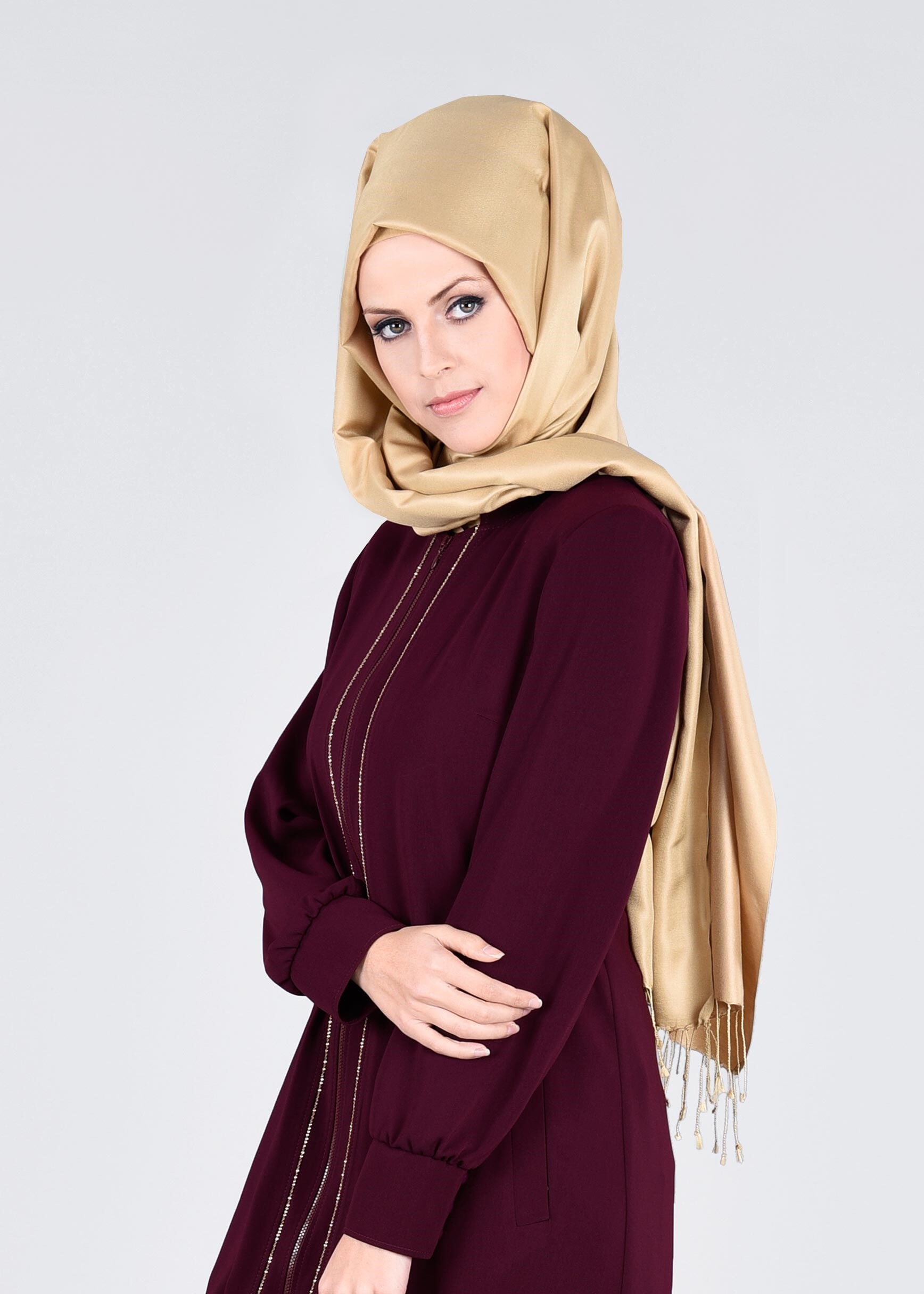 Tesettür giyim BORDO 1037 VİRONA PARDESÜ 42/50 TEK40
