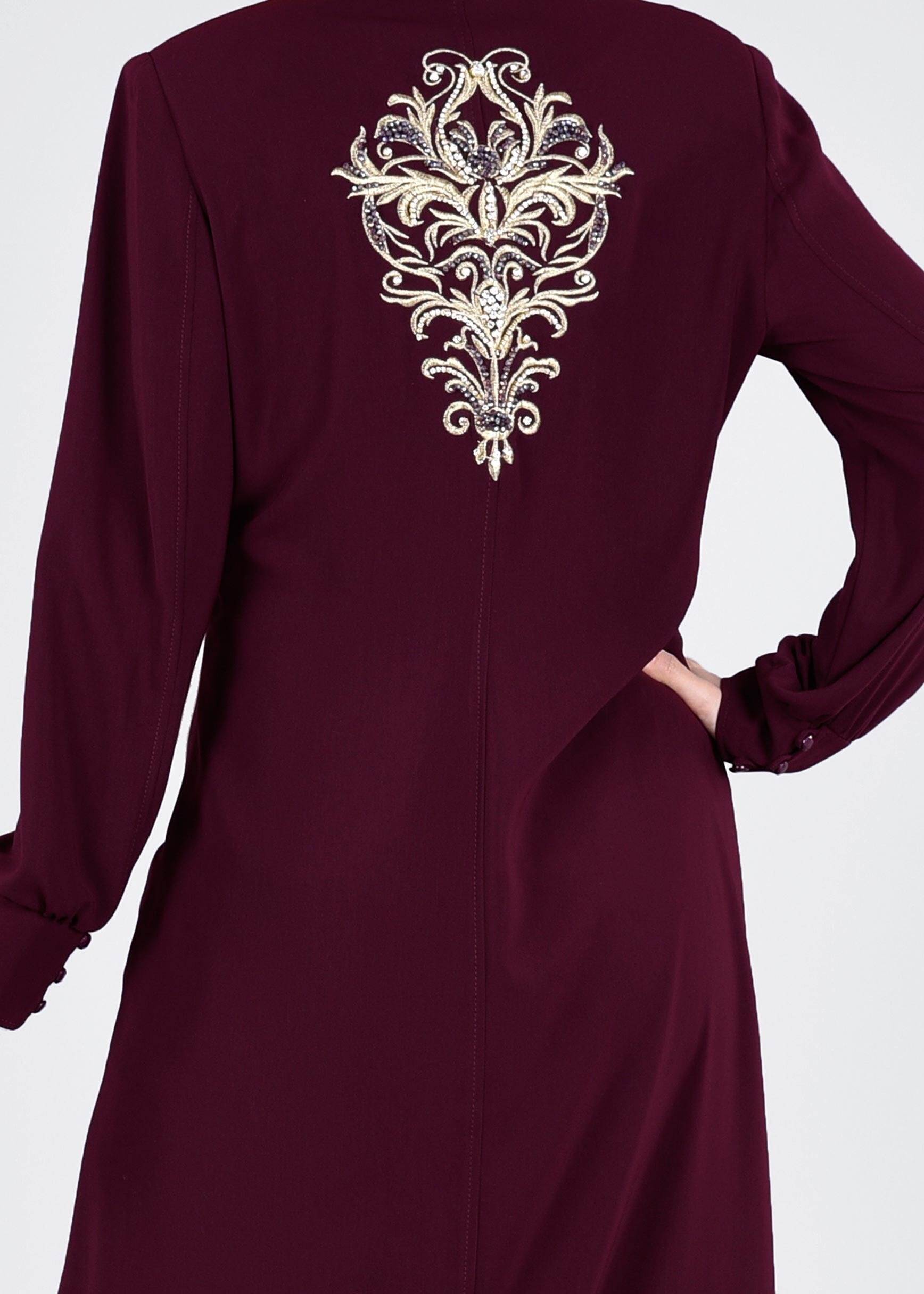 Tesettür giyim BORDO 1037 VİRONA PARDESÜ 42/50 TEK40