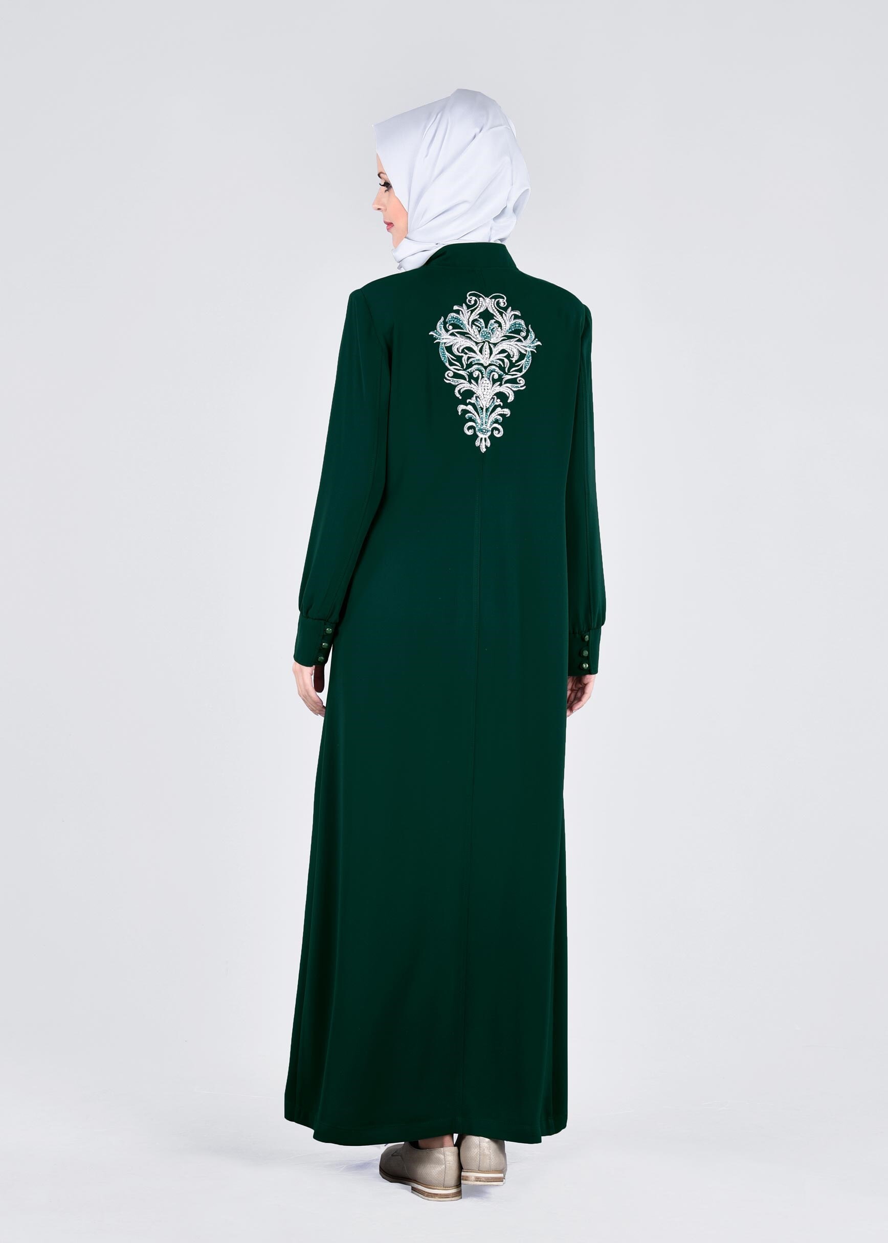 Tesettür giyim YEŞİL 1037 VİRONA PARDESÜ 42/50 TEK40