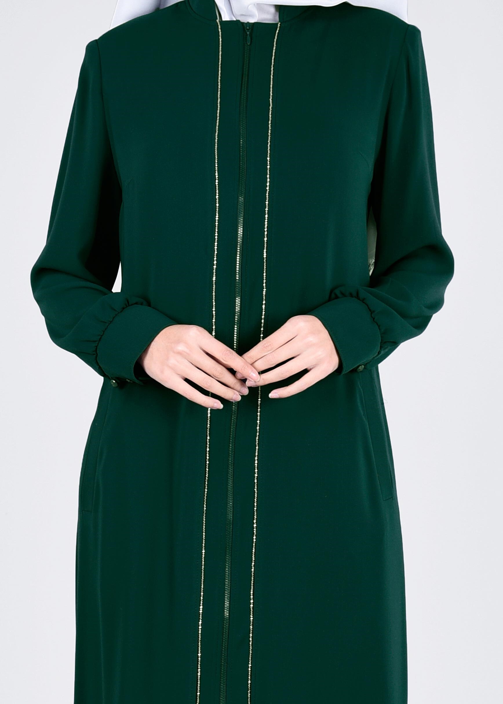 Tesettür giyim YEŞİL 1037 VİRONA PARDESÜ 42/50 TEK40