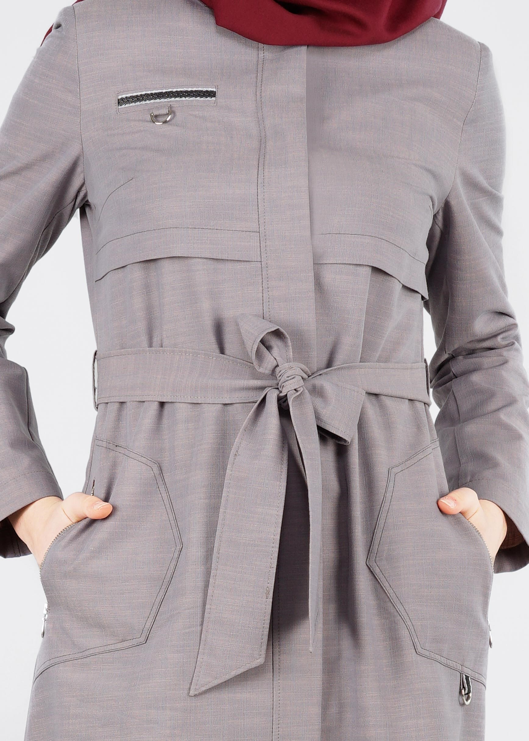 Tesettür giyim GRİ 1039 17631 PARDESÜ 40/48 TEK42