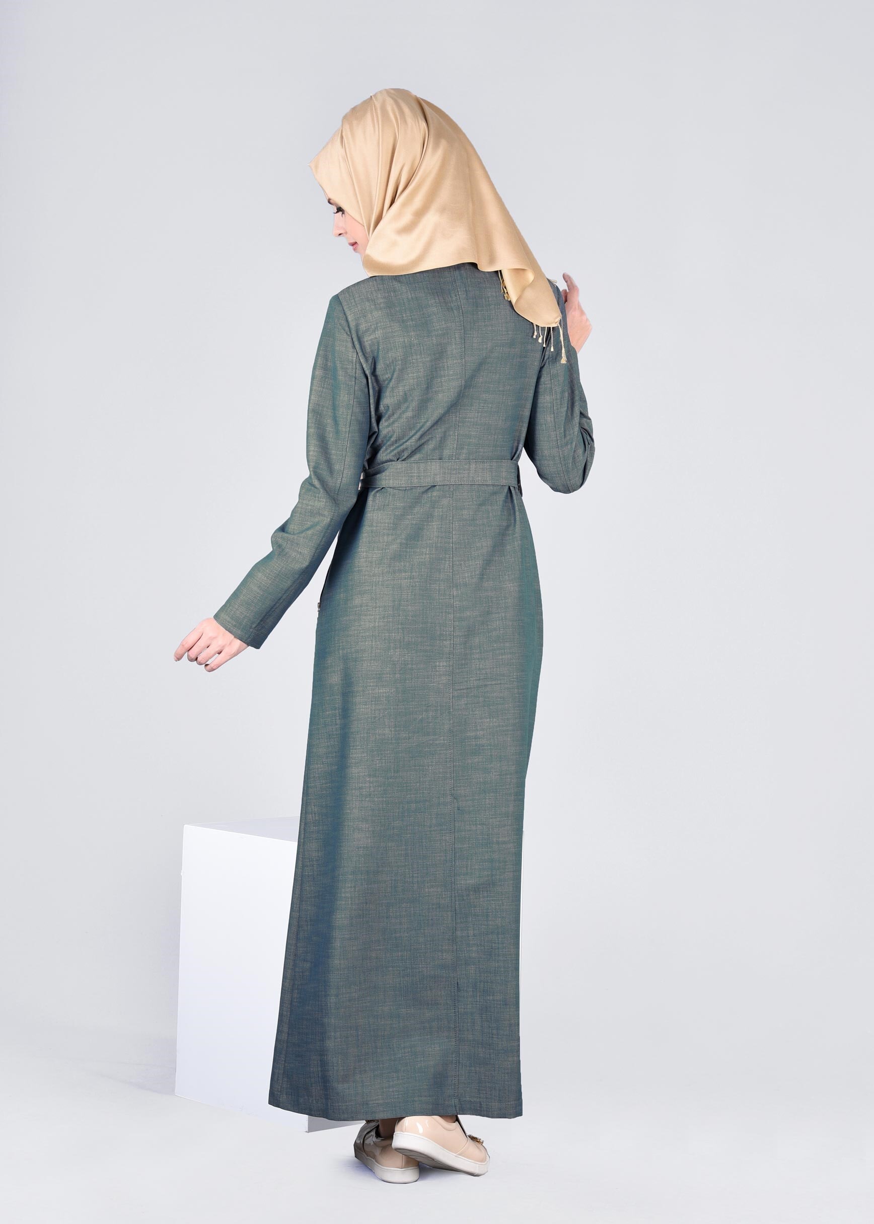 Tesettür giyim MAVİ 1039 17631 PARDESÜ 40/48 TEK42