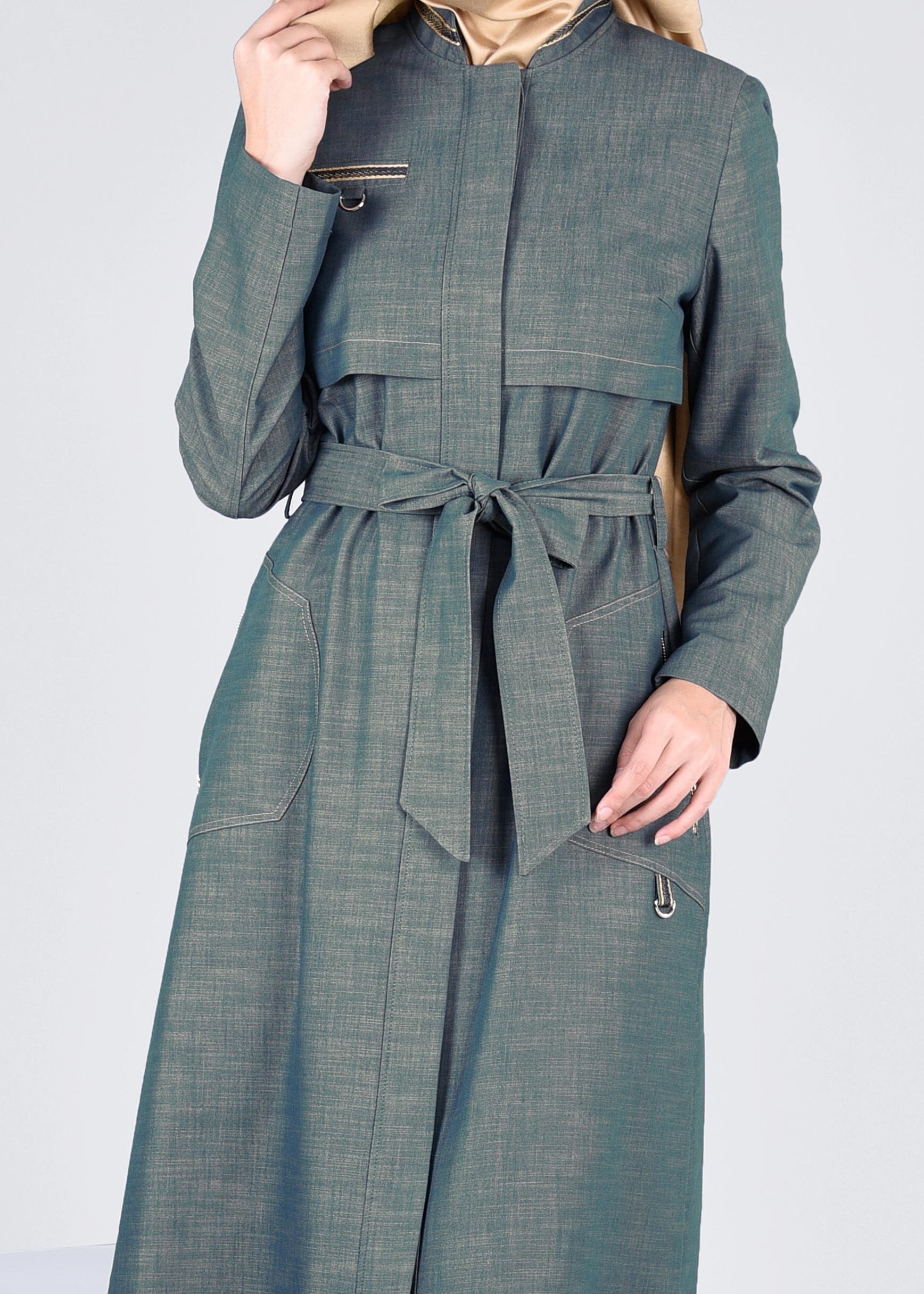 Tesettür giyim MAVİ 1039 17631 PARDESÜ 40/48 TEK42