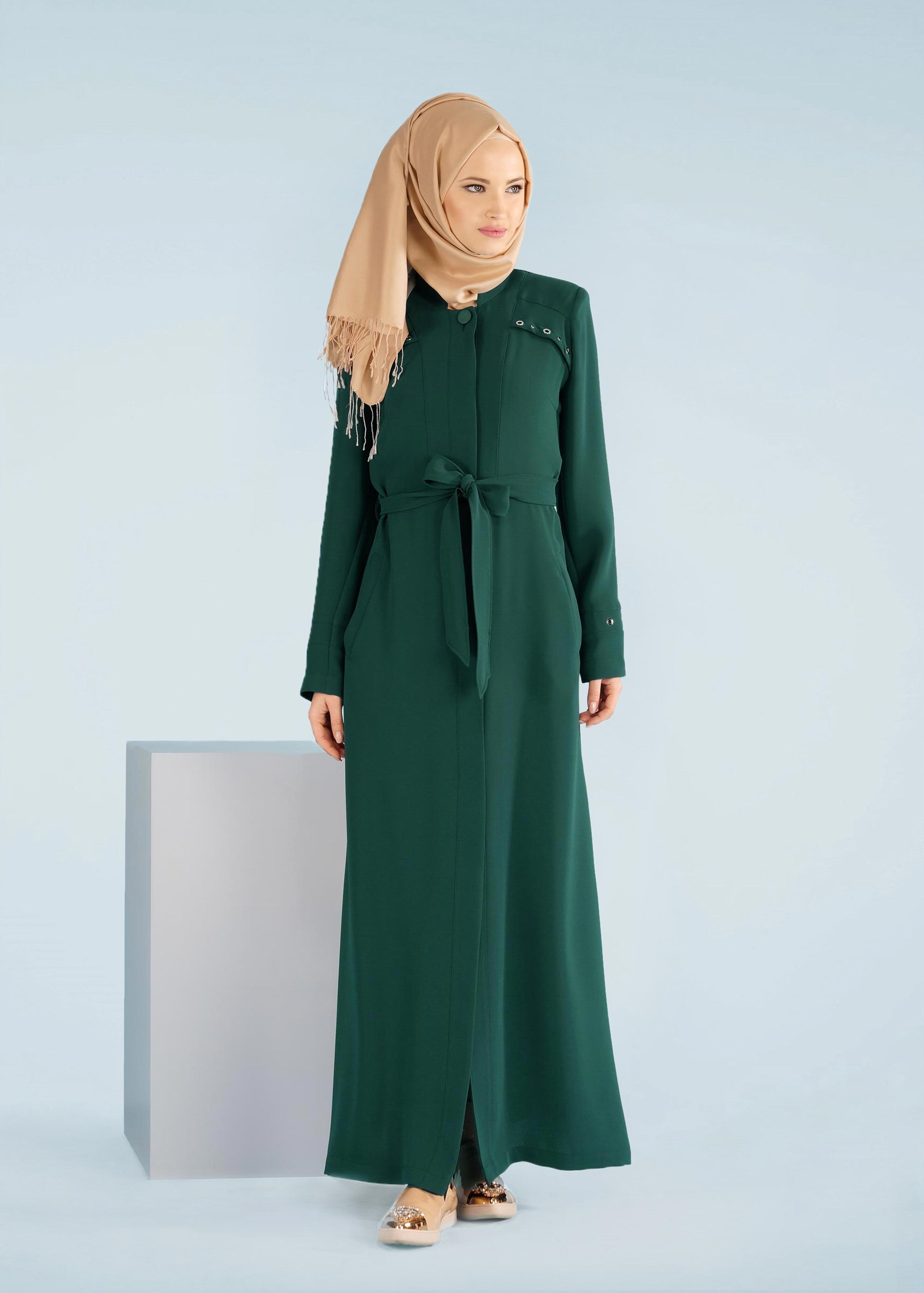 Tesettür giyim YEŞİL 1047 NEW SUZANNA PARDESÜ 40/48 TEK38