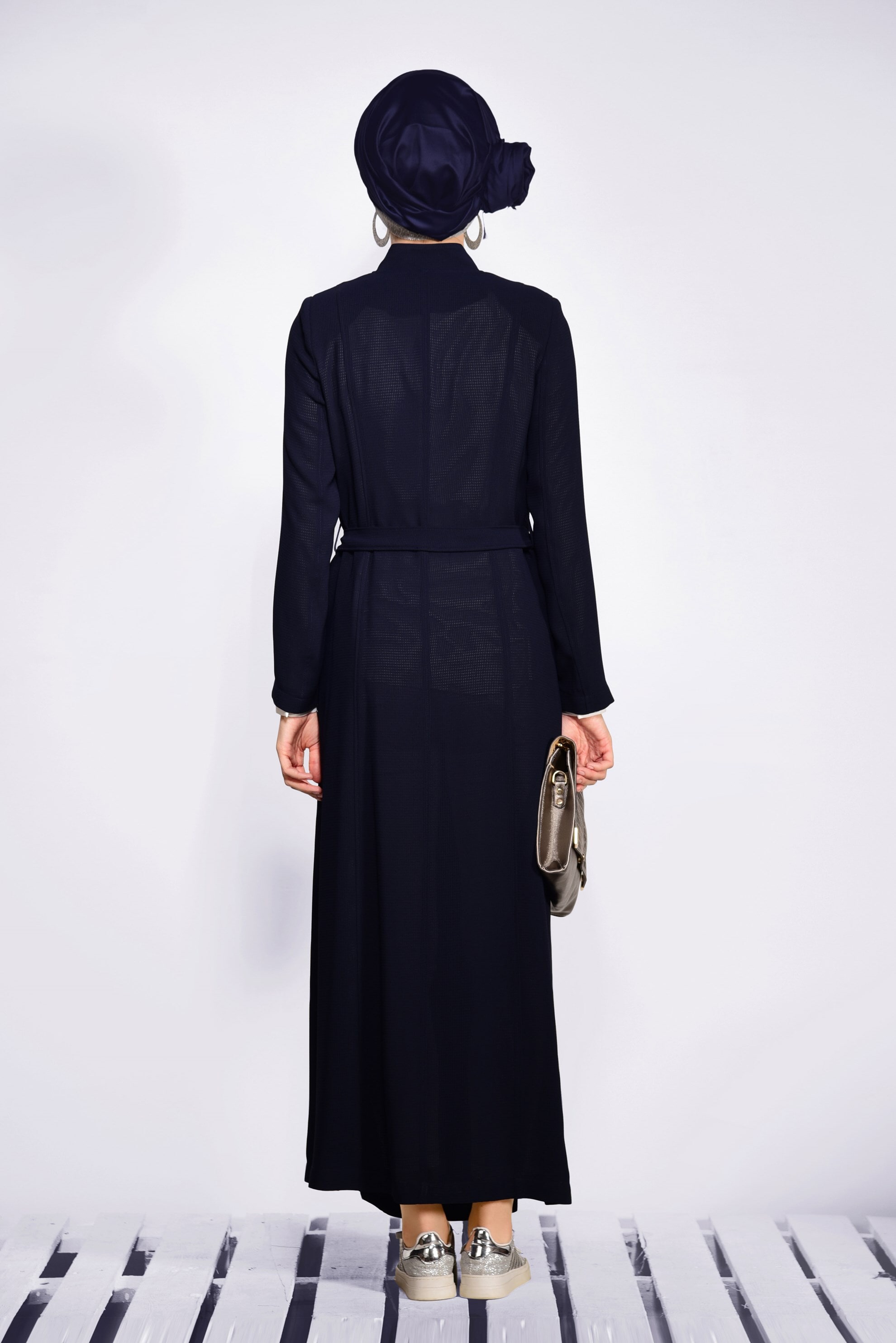 Tesettür giyim LACİVERT 1049 ORLANDO TESETTÜR PARDESÜ 40/48 TEK42