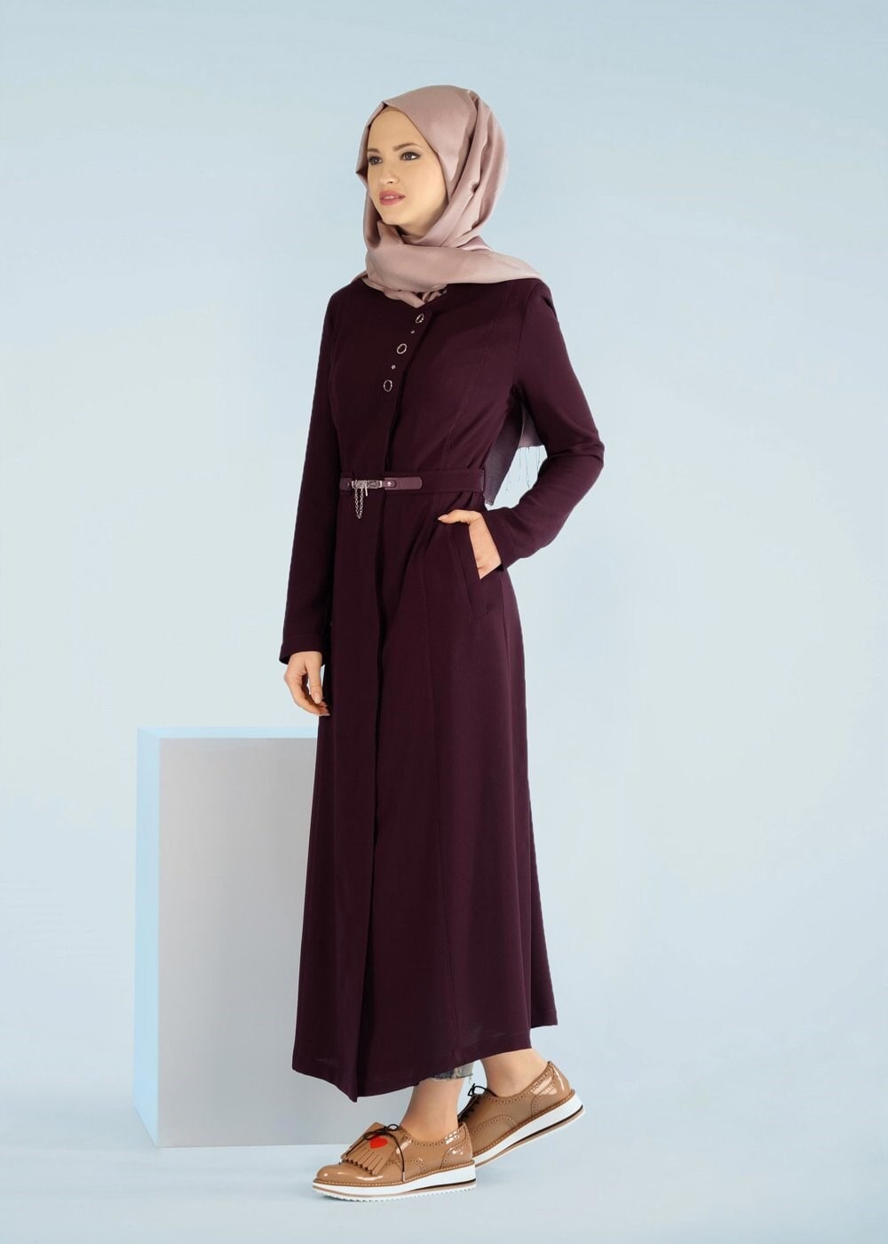 Tesettür giyim MÜRDÜM 1049 ORLANDO TESETTÜR PARDESÜ 40/48 TEK42