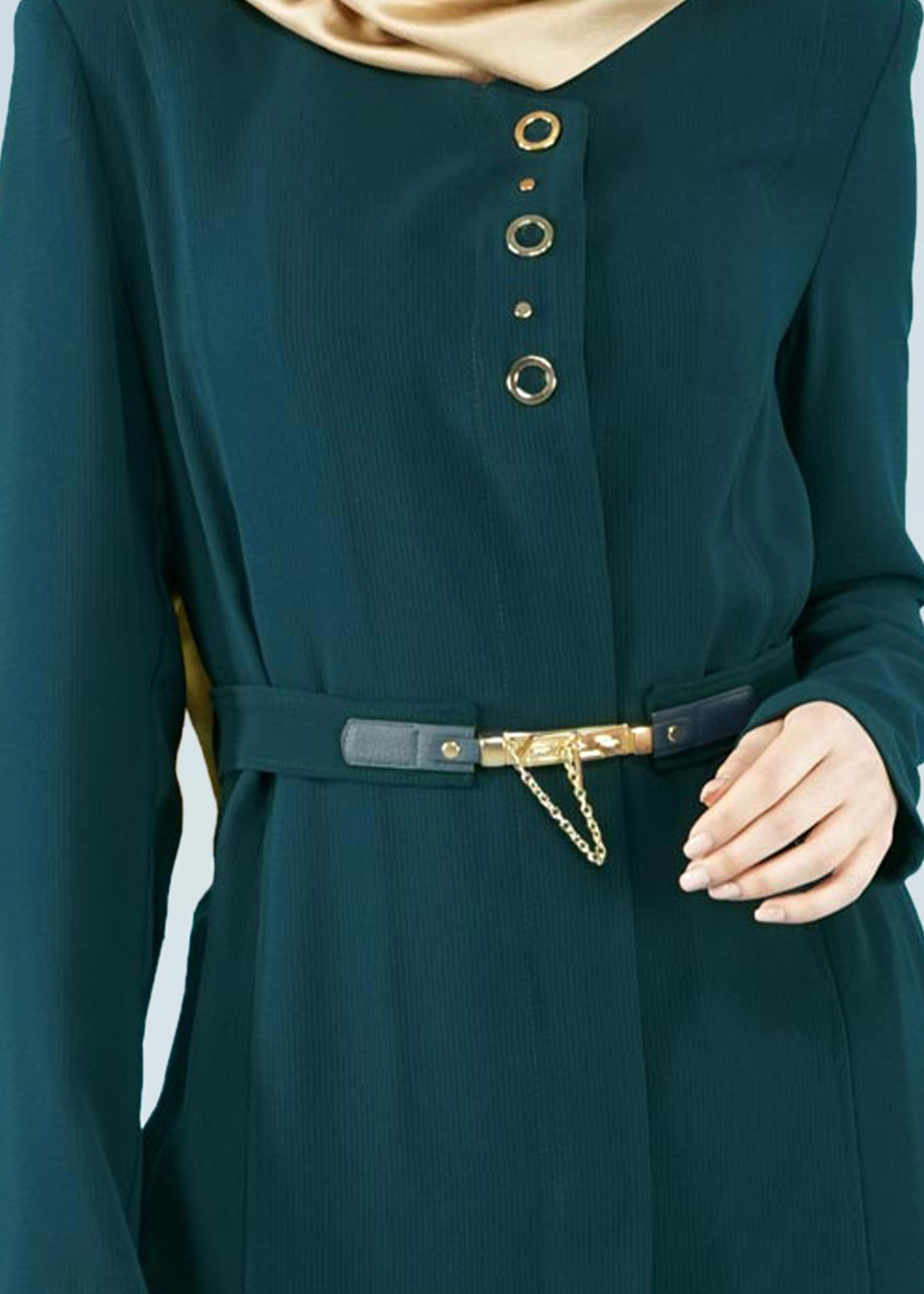 Tesettür giyim YEŞİL 1049 ORLANDO TESETTÜR PARDESÜ 40/48 TEK42