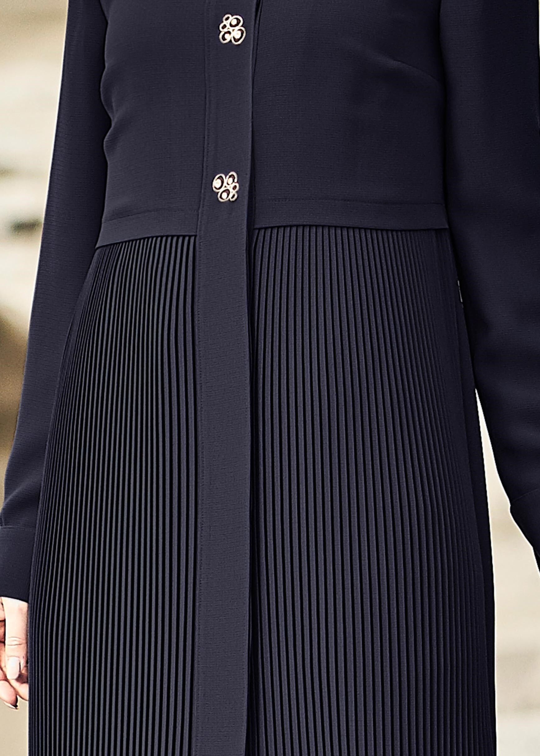 Tesettür giyim LACİVERT 1051 MİLAS PARDESÜ 40/48 TEK38