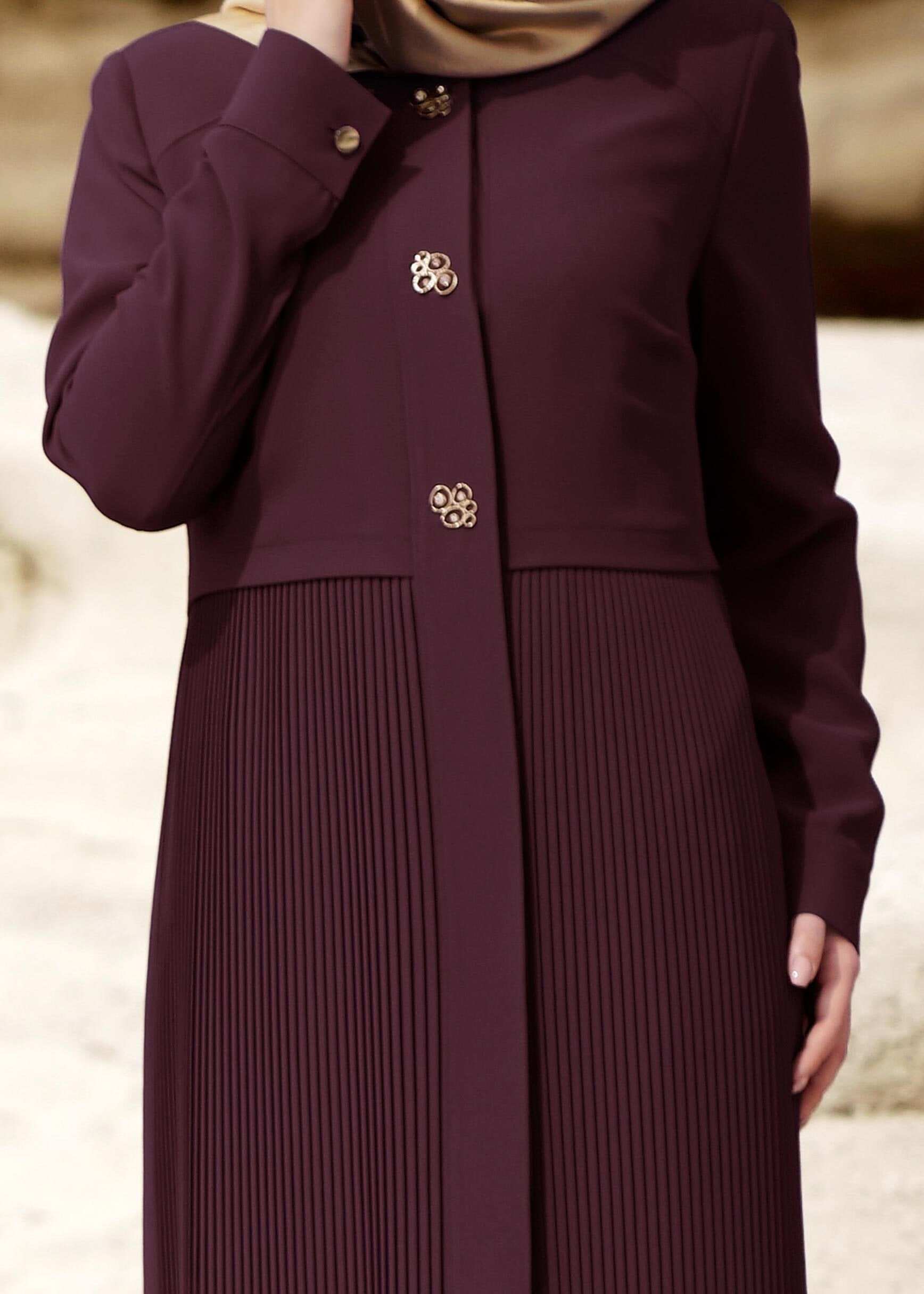 Tesettür giyim MÜRDÜM 1051 MİLAS PARDESÜ 40/48 TEK38