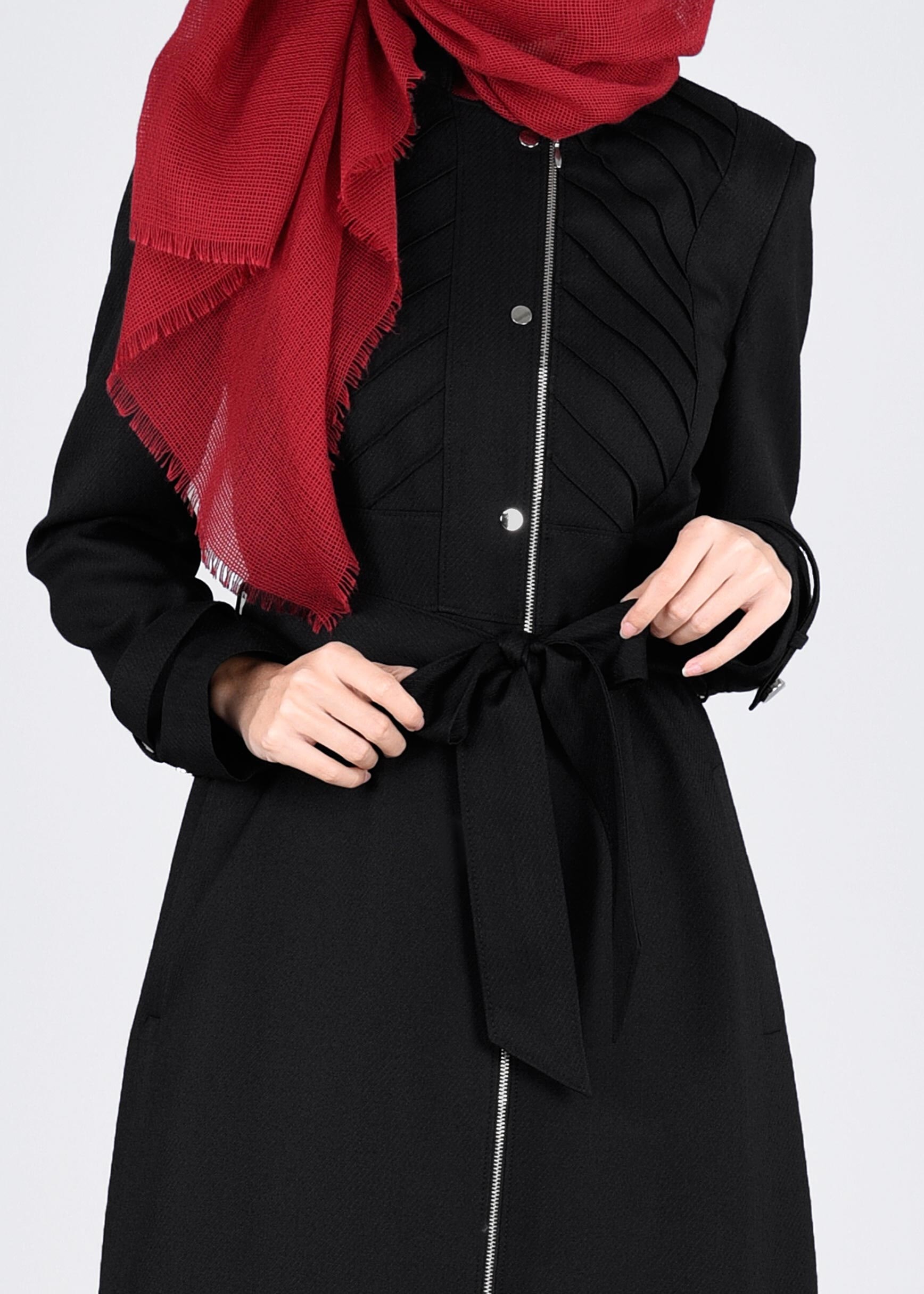 Tesettür giyim SİYAH 1052 TAYLOR PARDESÜ 40/48 TEK38