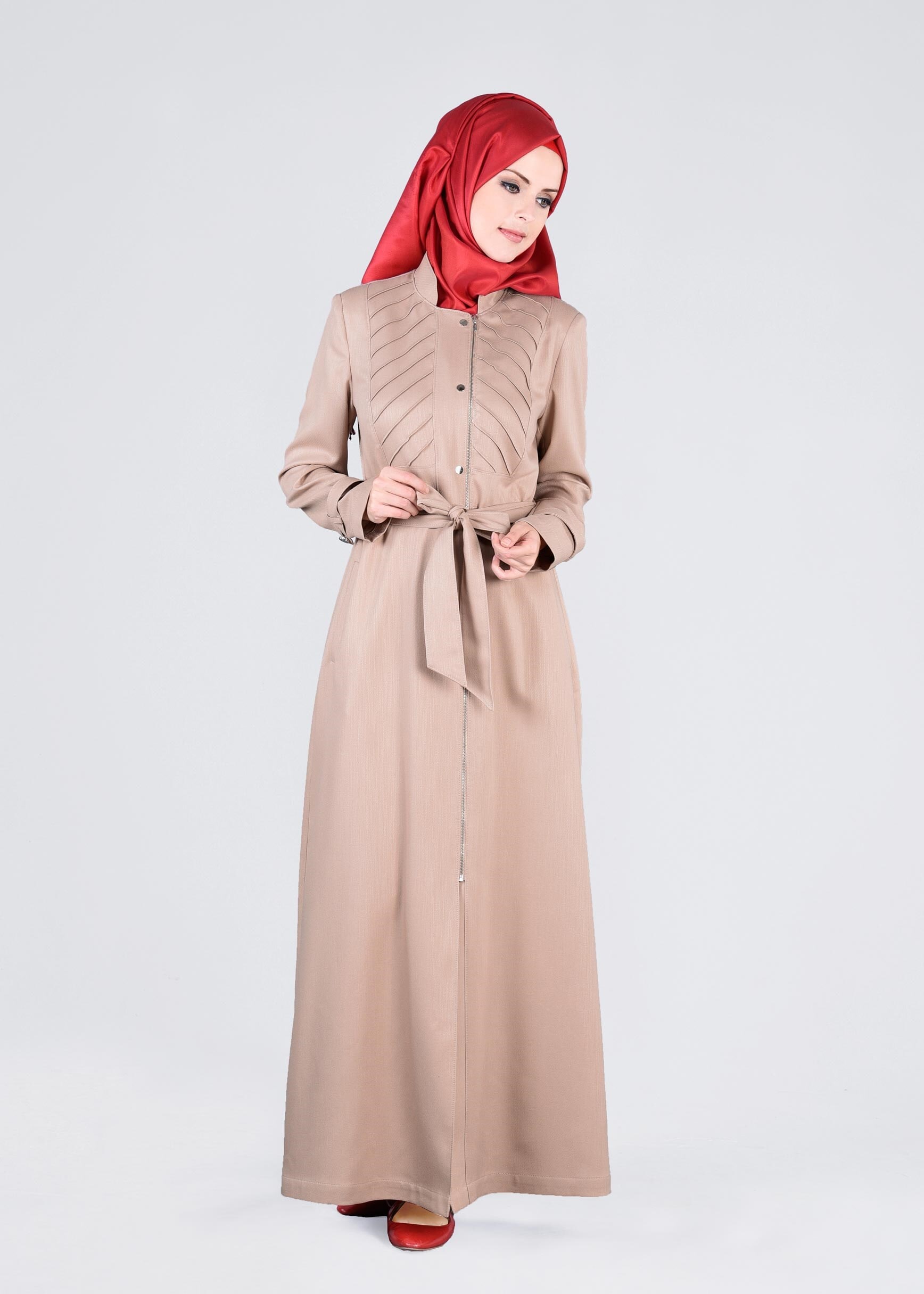 Tesettür giyim BEJ 1052 TAYLOR PARDESÜ 40/48 TEK38