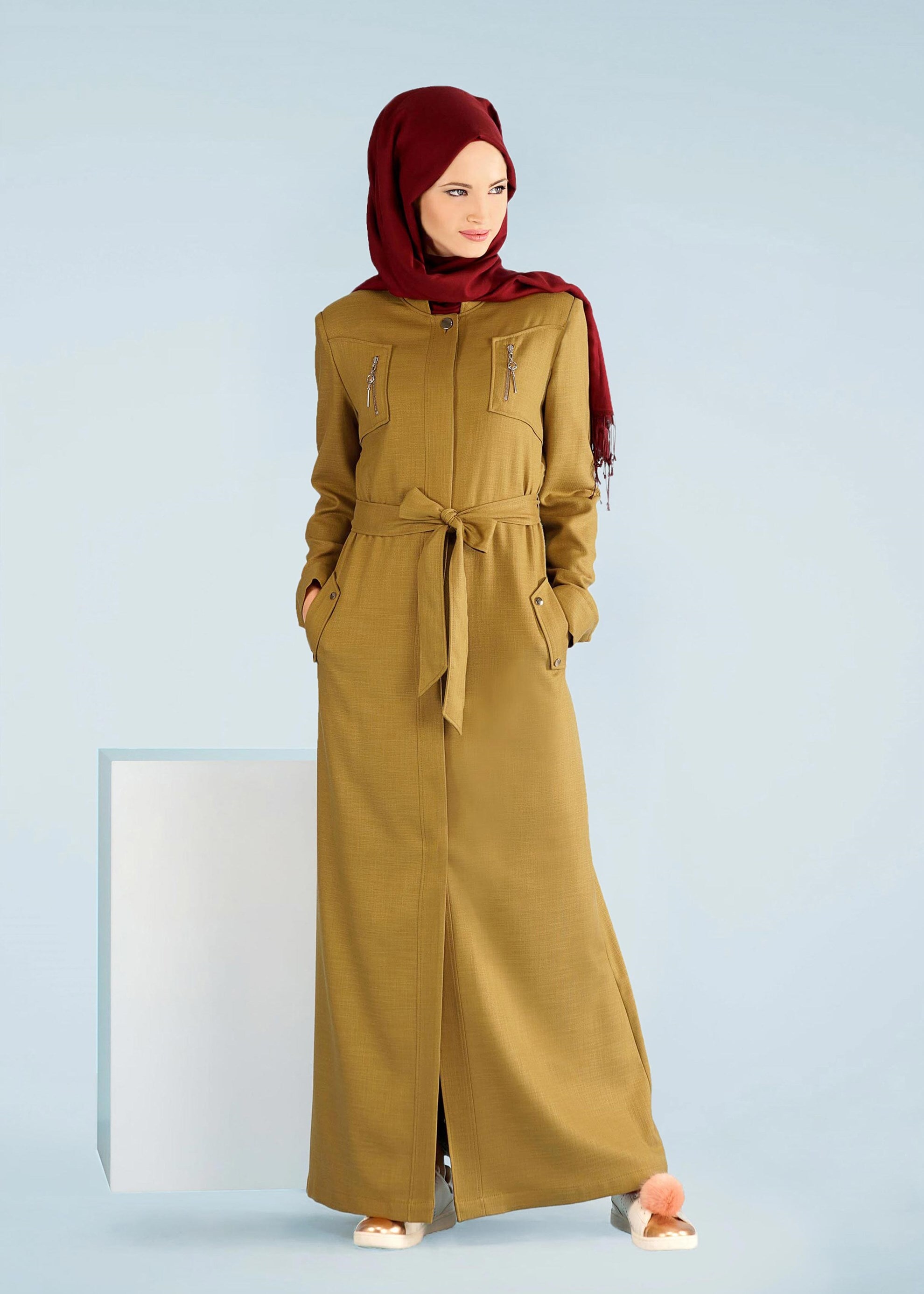 Tesettür giyim SARI 1053 SHERY PARDESÜ 40/48 TEK42