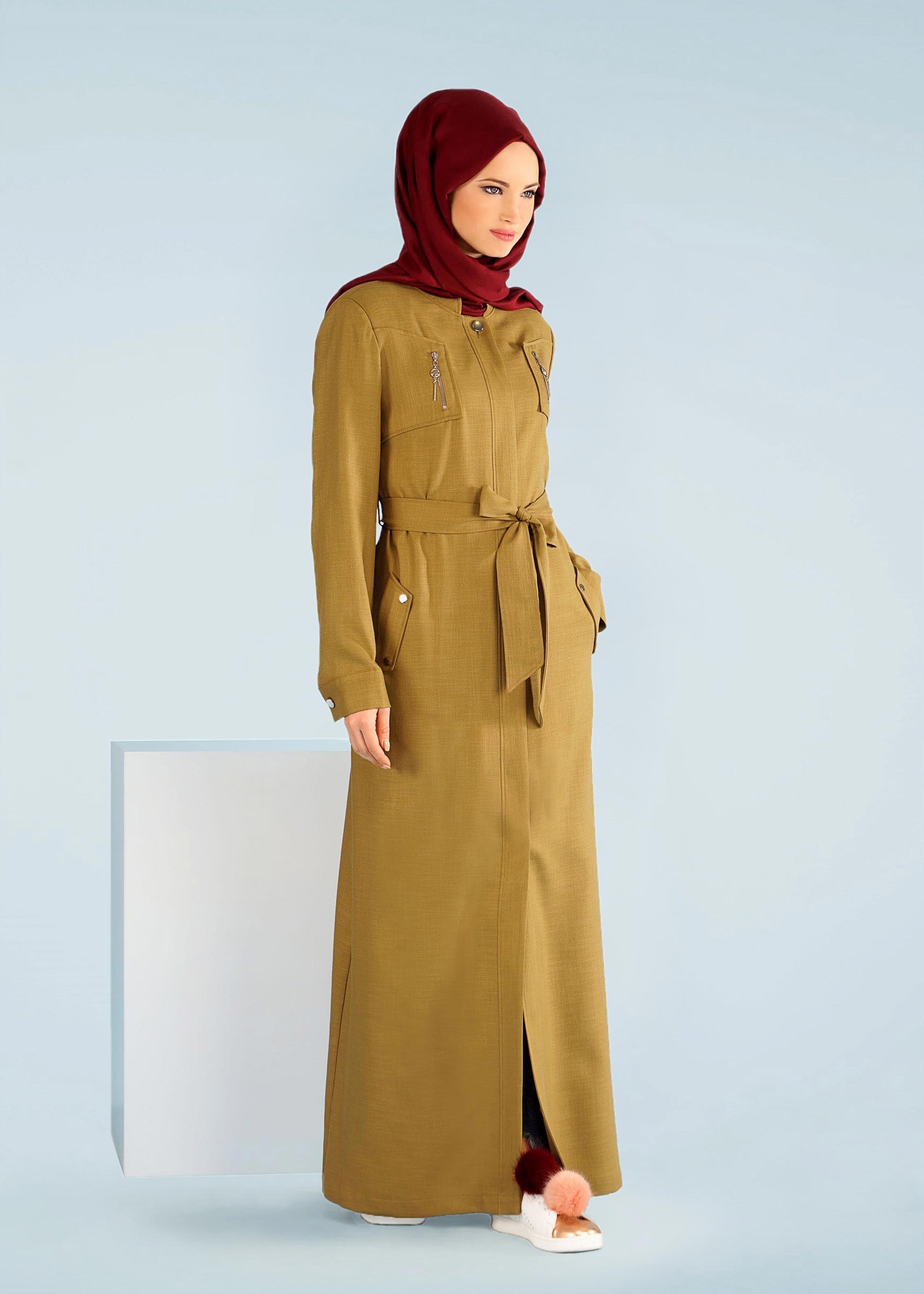 Tesettür giyim SARI 1053 SHERY PARDESÜ 40/48 TEK42