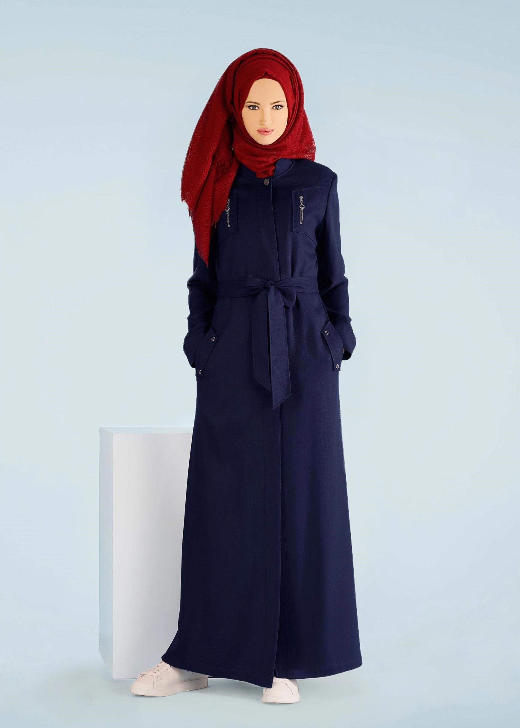 Tesettür giyim LACİVERT 1053 SHERY PARDESÜ 40/48 TEK42