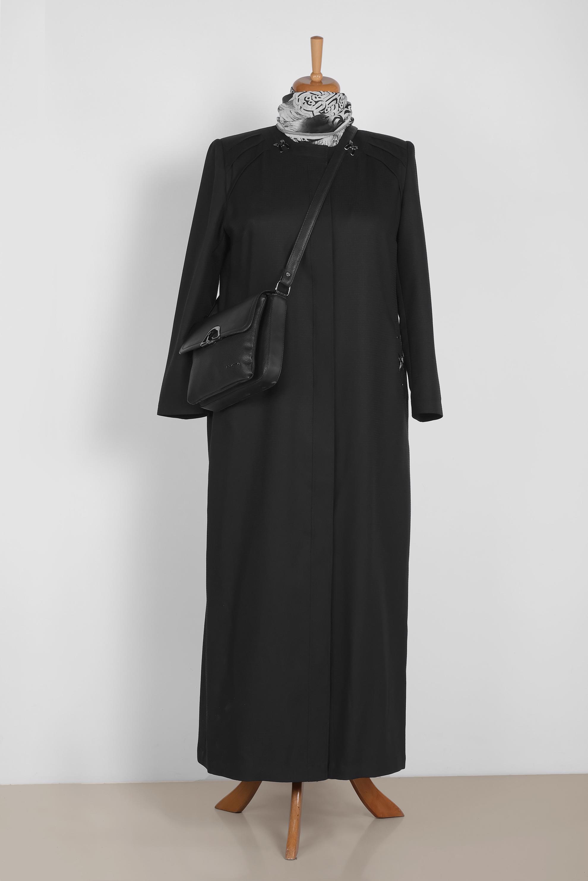 Tesettür giyim SİYAH 1069 TRİESTE PARDESÜ 46/54 TEK44