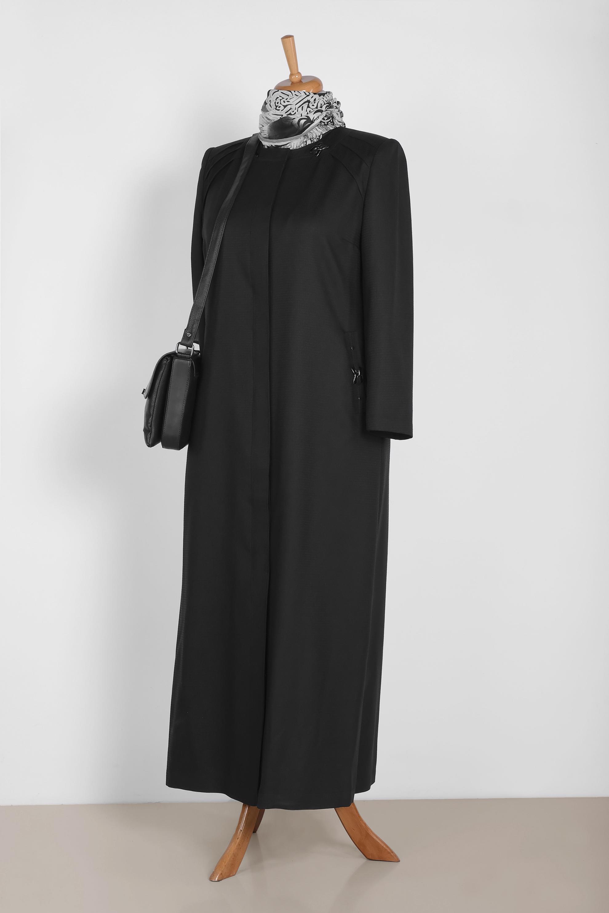 Tesettür giyim SİYAH 1069 TRİESTE PARDESÜ 46/54 TEK44