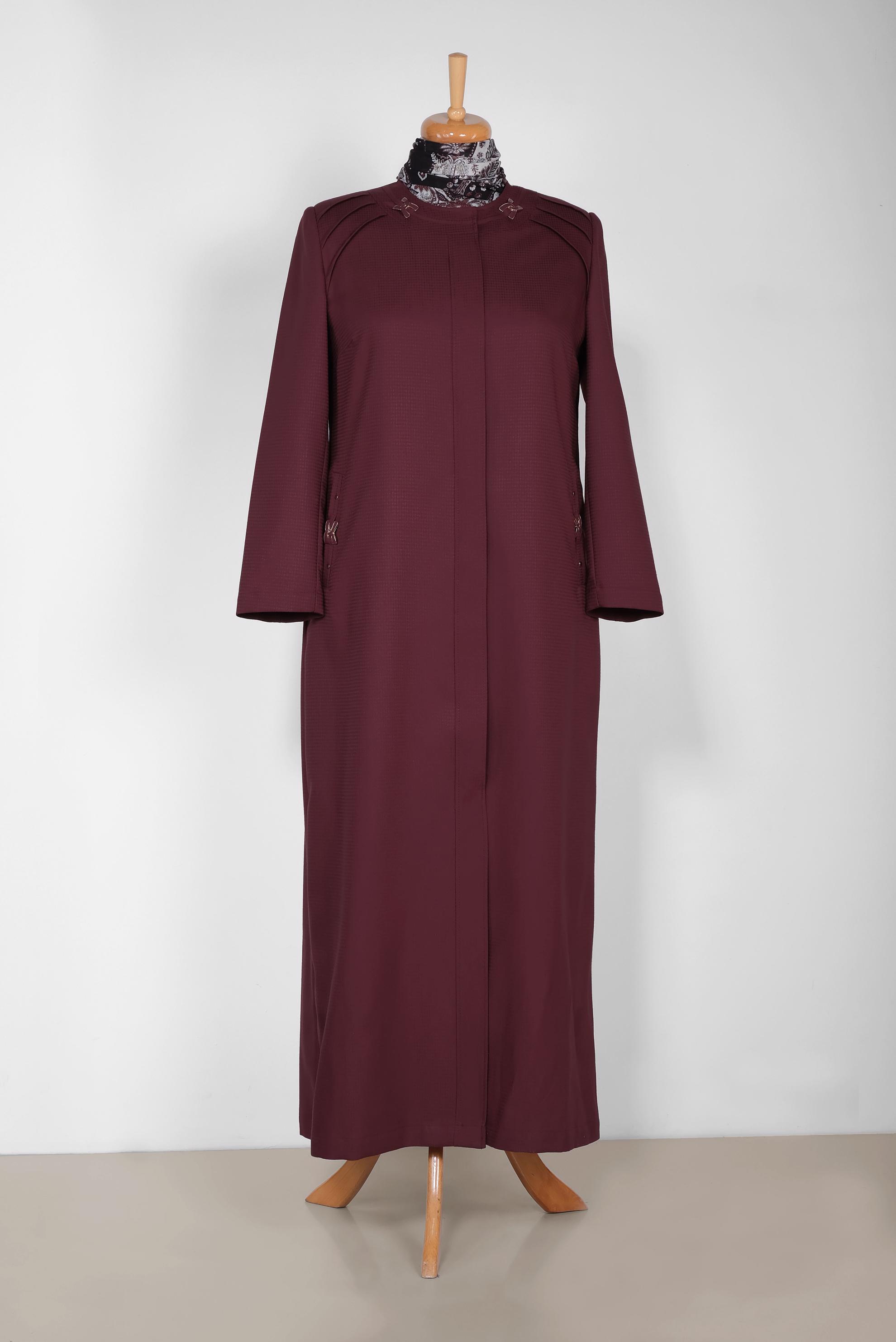 Tesettür giyim BORDO 1069 TRİESTE PARDESÜ 46/54 TEK44