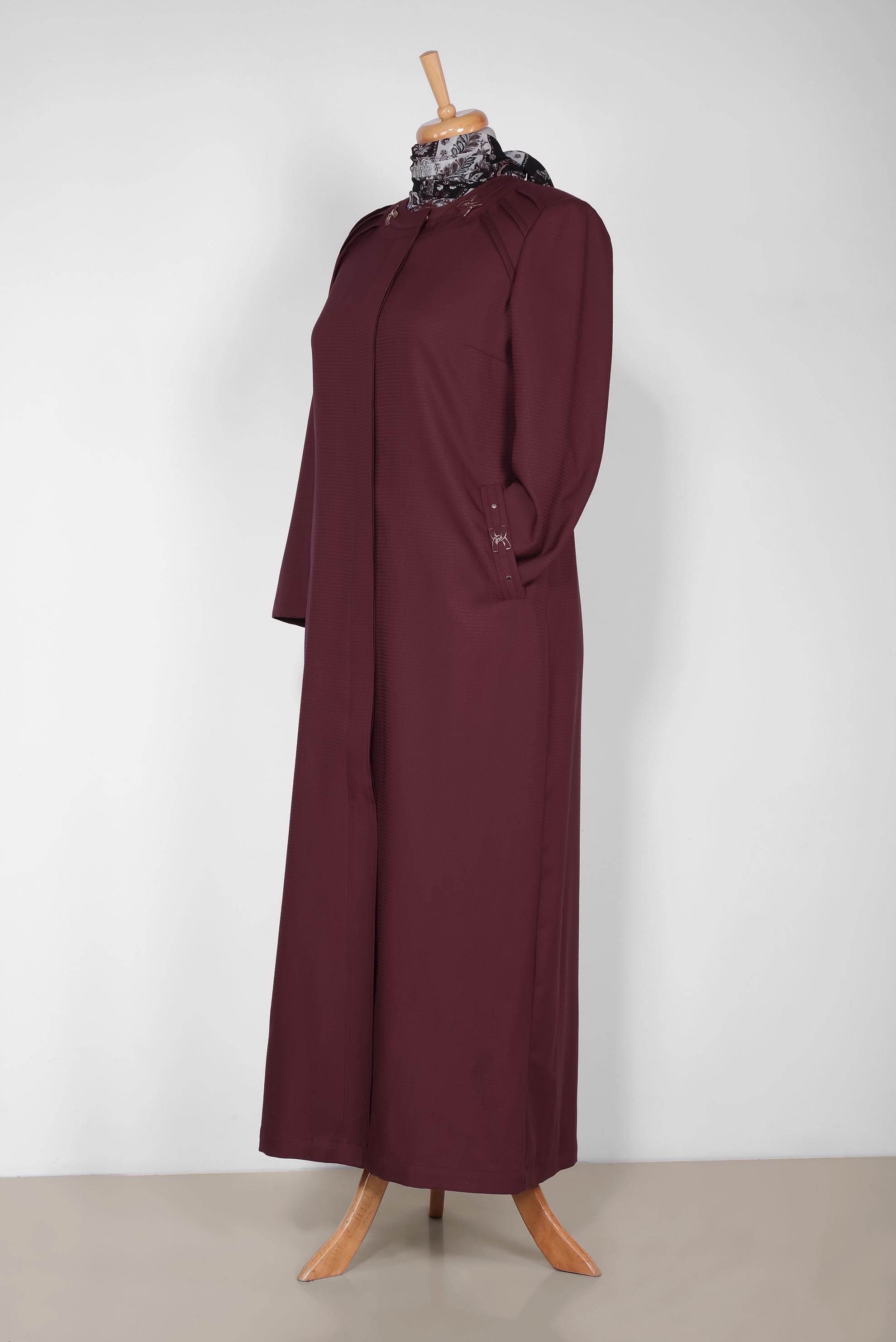 Tesettür giyim BORDO 1069 TRİESTE PARDESÜ 46/54 TEK44
