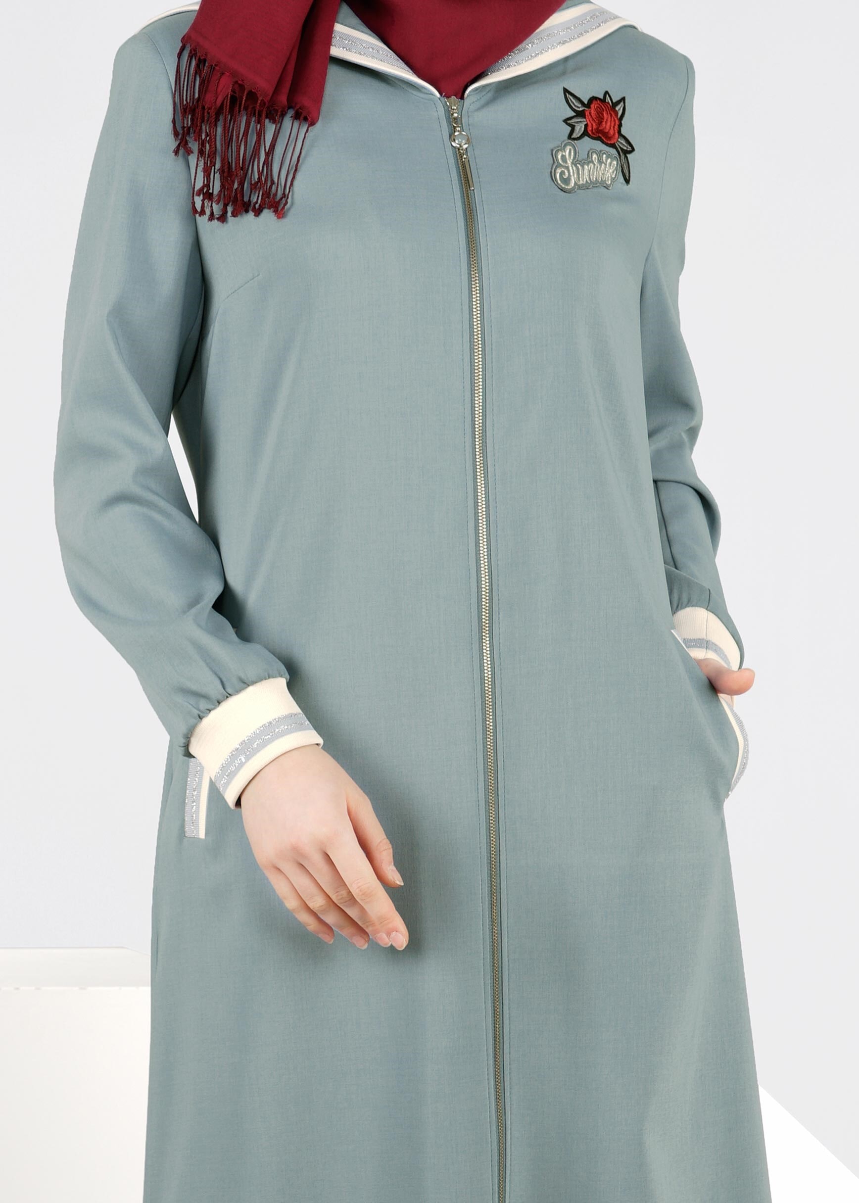 Tesettür giyim MAVİ 1070 STİL 8563 PARDESÜ 38/44 TEK40