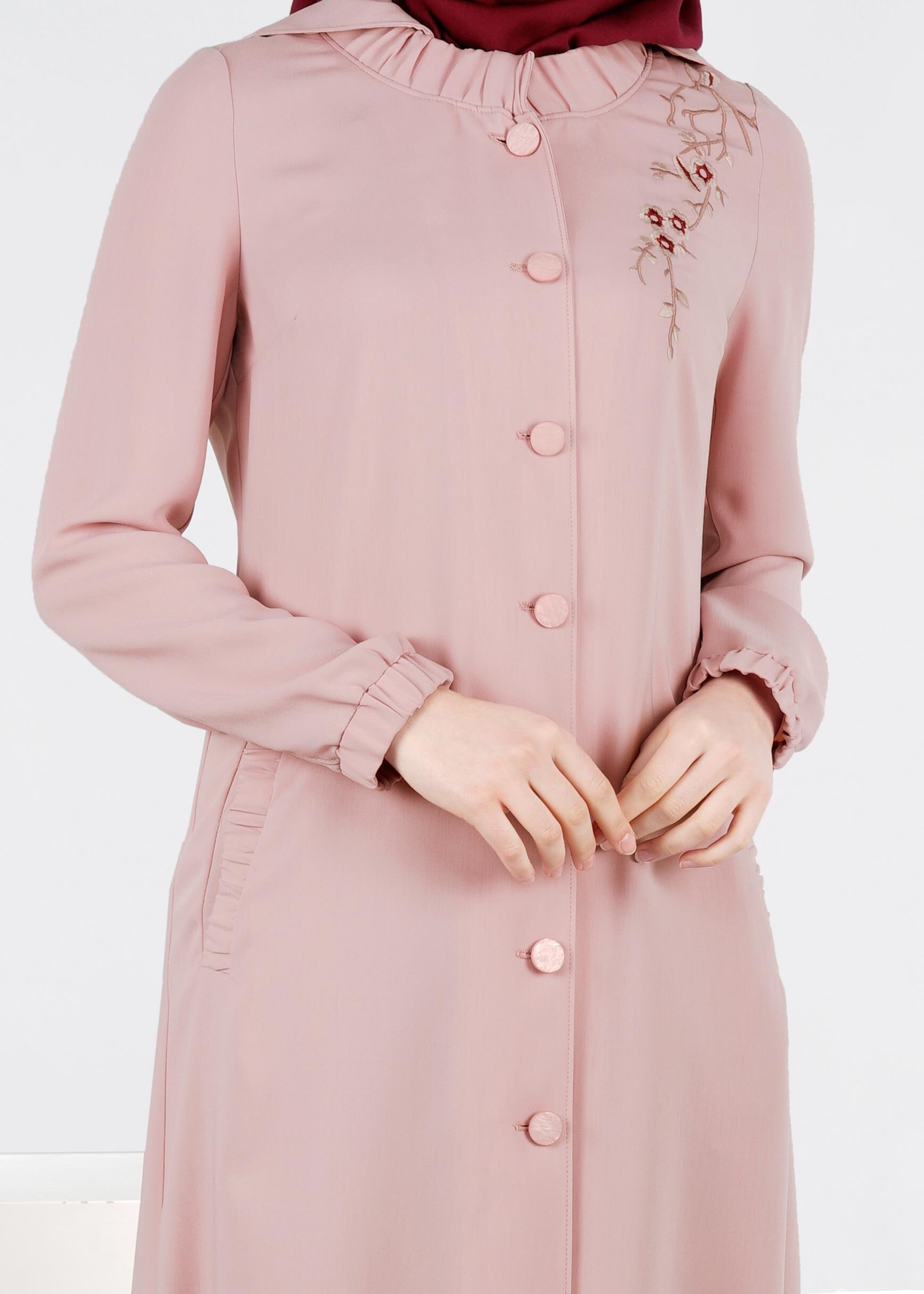 Tesettür giyim PUDRA 1072 NEW DEFNE PARDESÜ 38/46