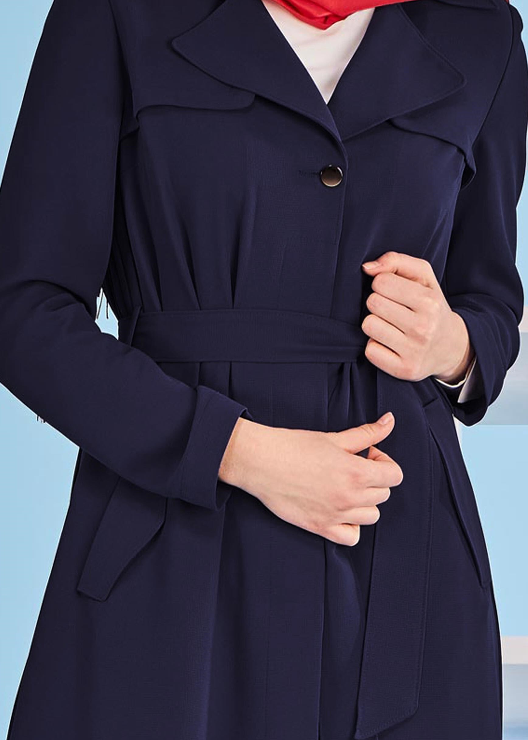 Tesettür giyim LACİVERT 1074 ELVAN 3731 PARDESÜ 38/44 TEK40