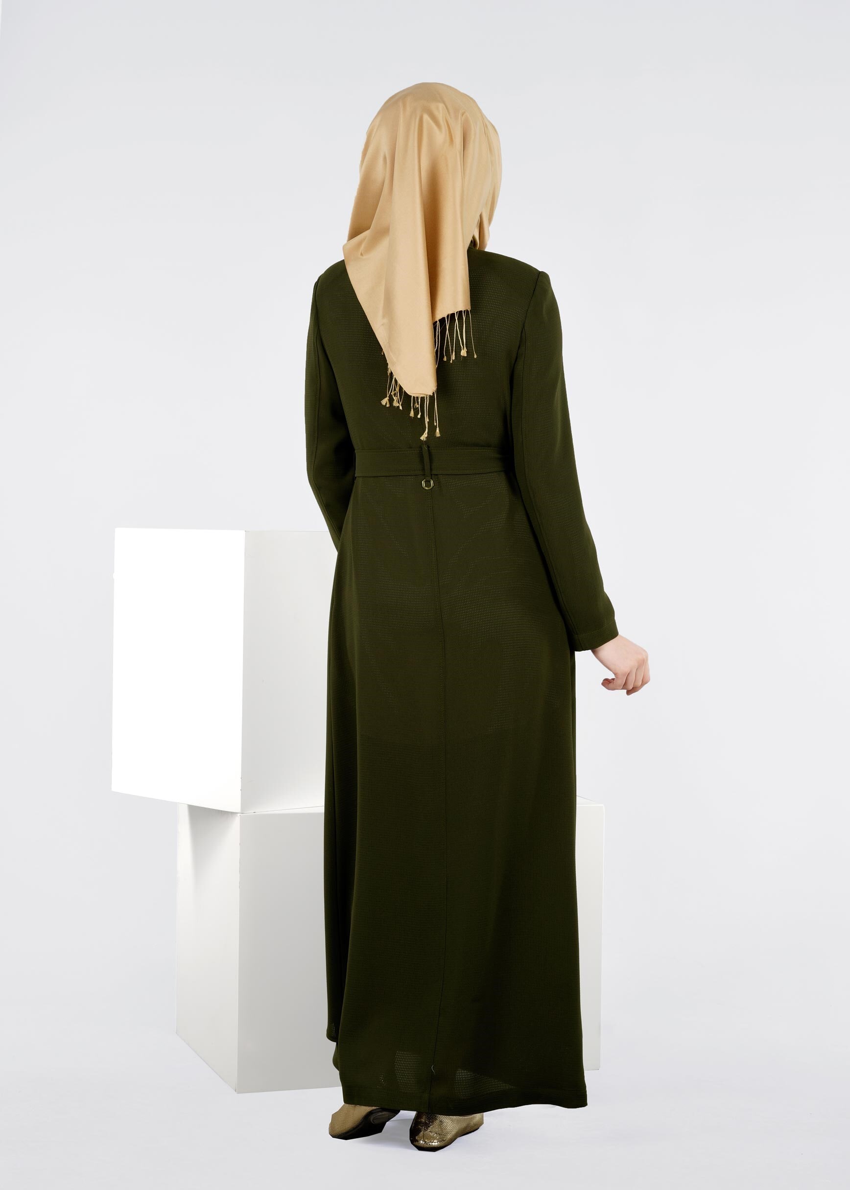 Tesettür giyim HAKİ 1077 ORLANDO PARDESÜ 38/46 TEK40