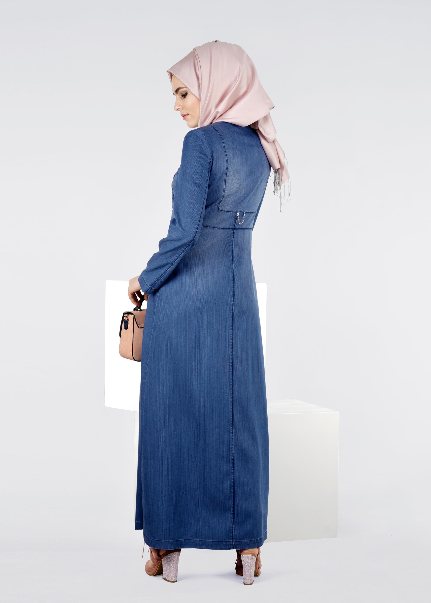 Tesettür giyim LACİVERT 1078 MARTİNİC PARDESÜ 38/48