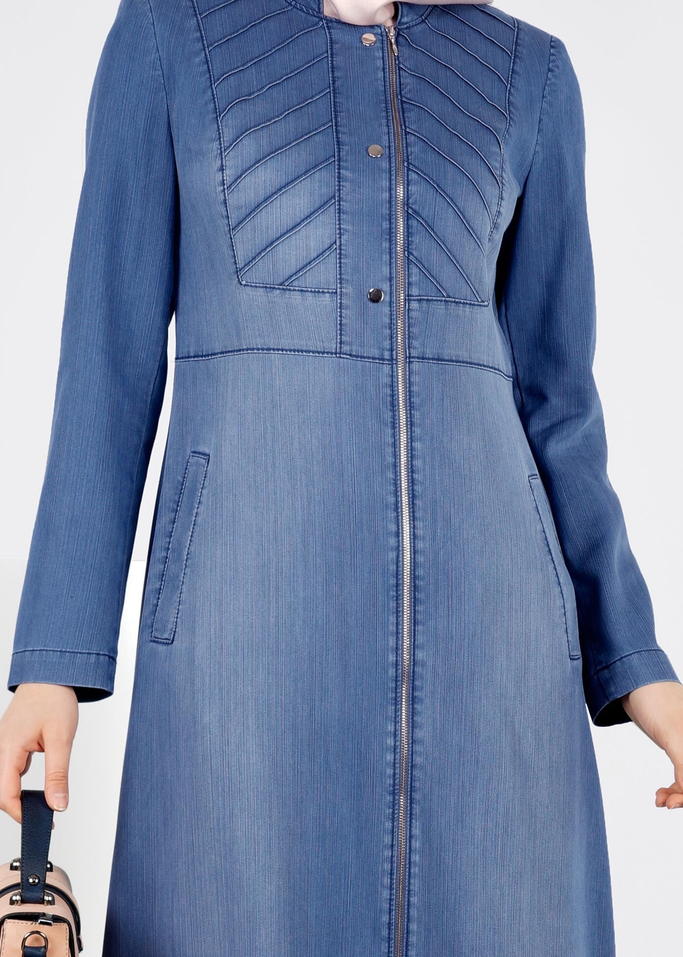 Tesettür giyim LACİVERT 1078 MARTİNİC PARDESÜ 38/48