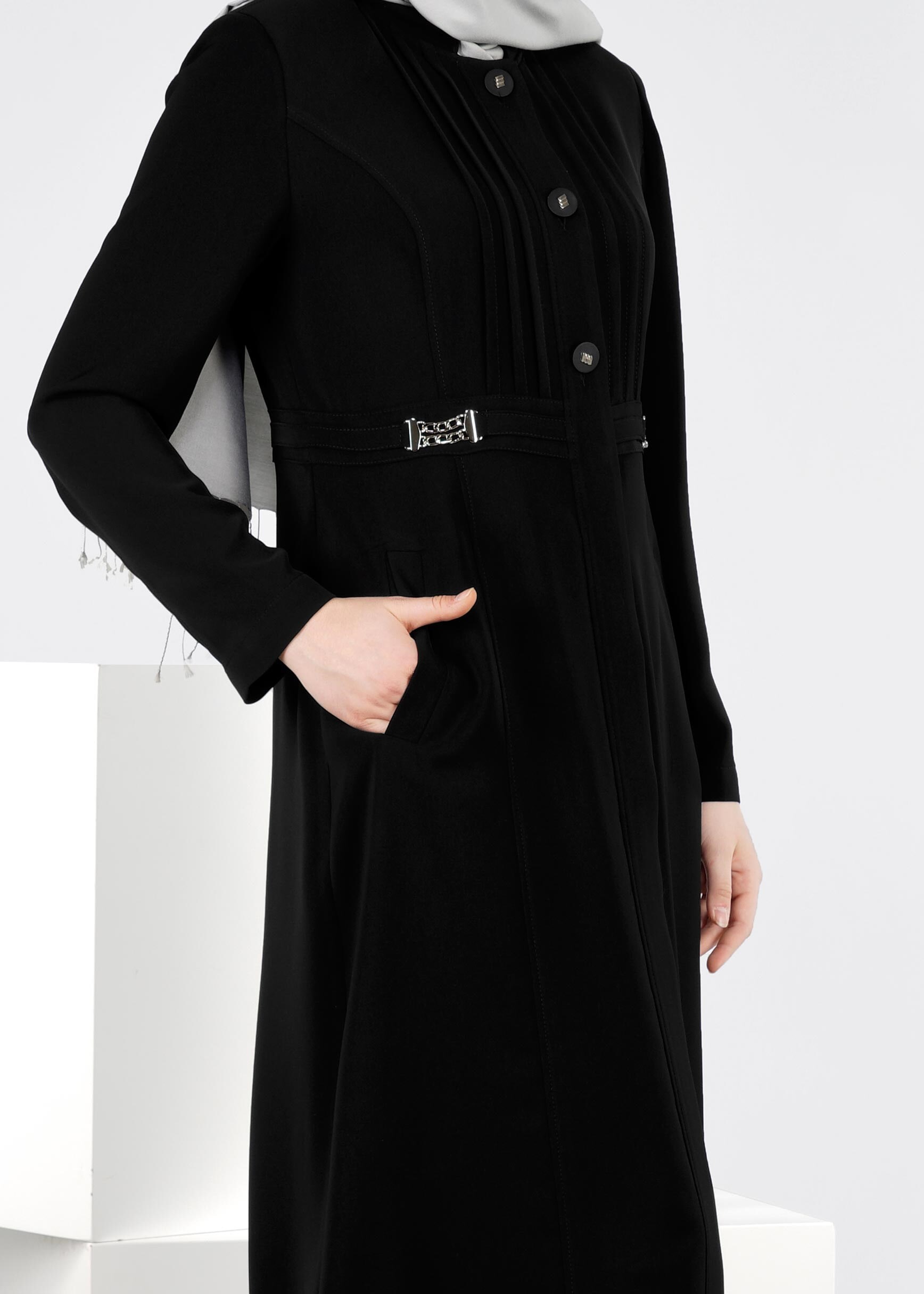 Tesettür giyim SİYAH 1079 KİWON PARDESÜ 40/48 TEK42