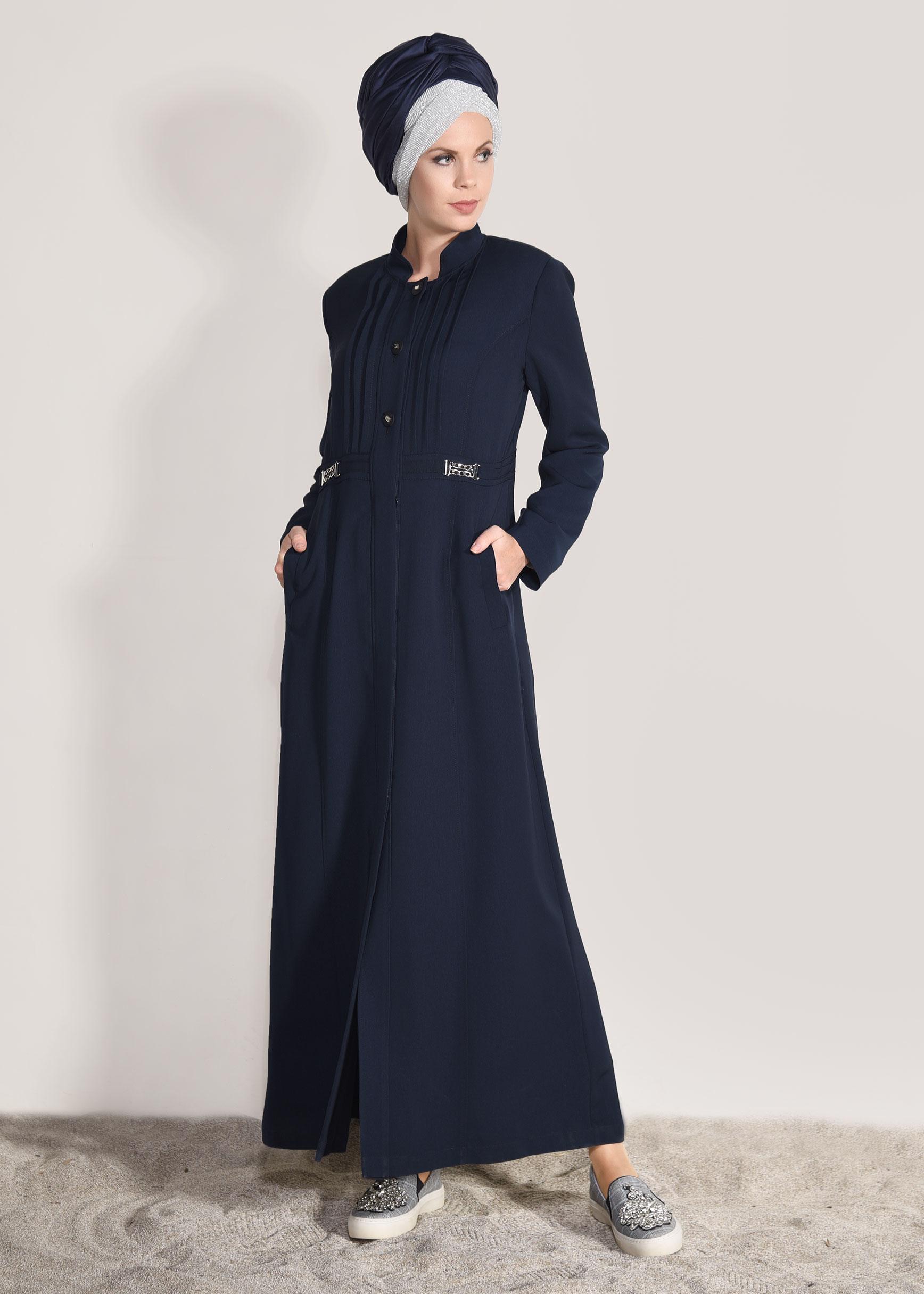 Tesettür giyim LACİVERT 1079 KİWON PARDESÜ 40/48 TEK42