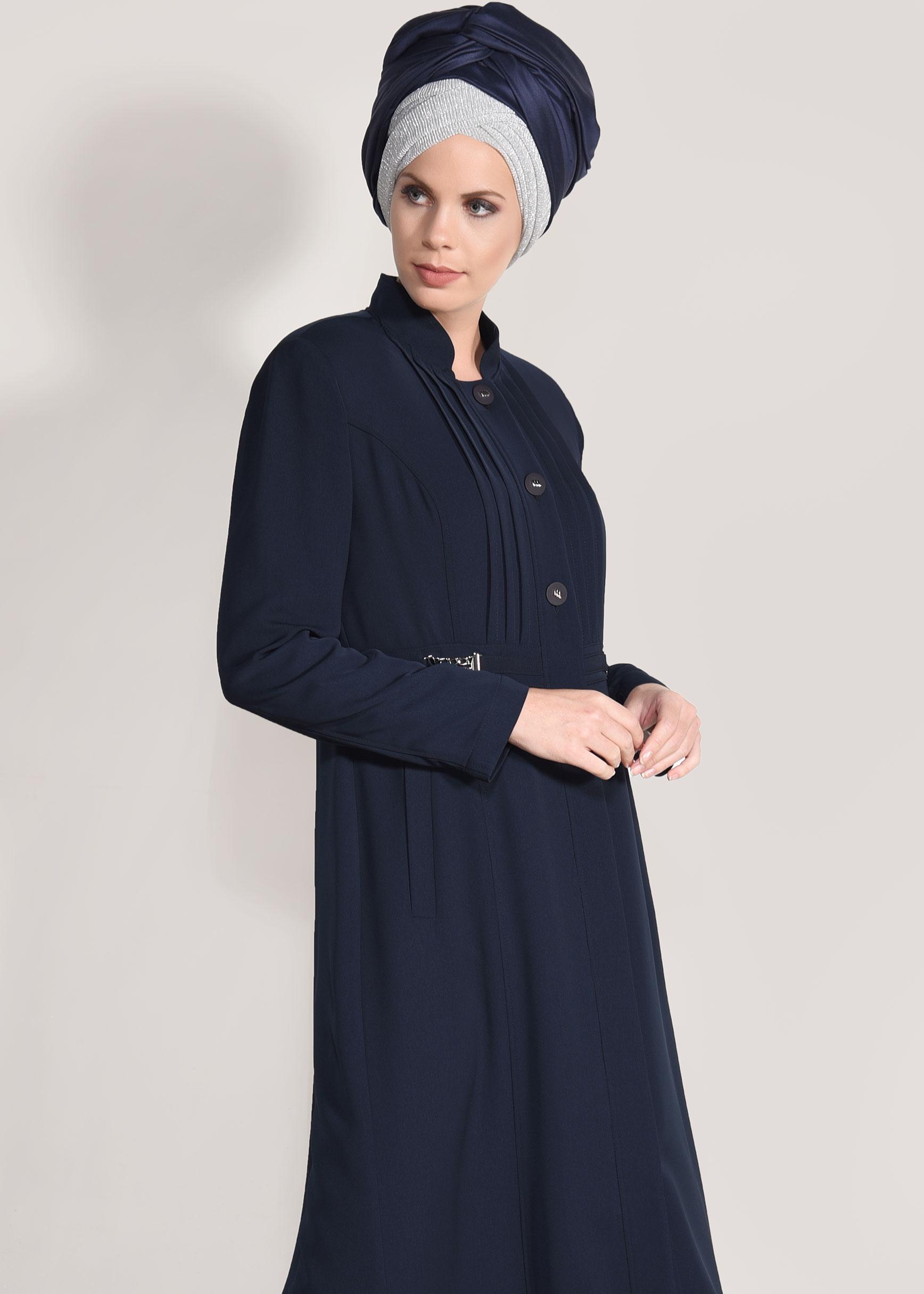 Tesettür giyim LACİVERT 1079 KİWON PARDESÜ 40/48 TEK42