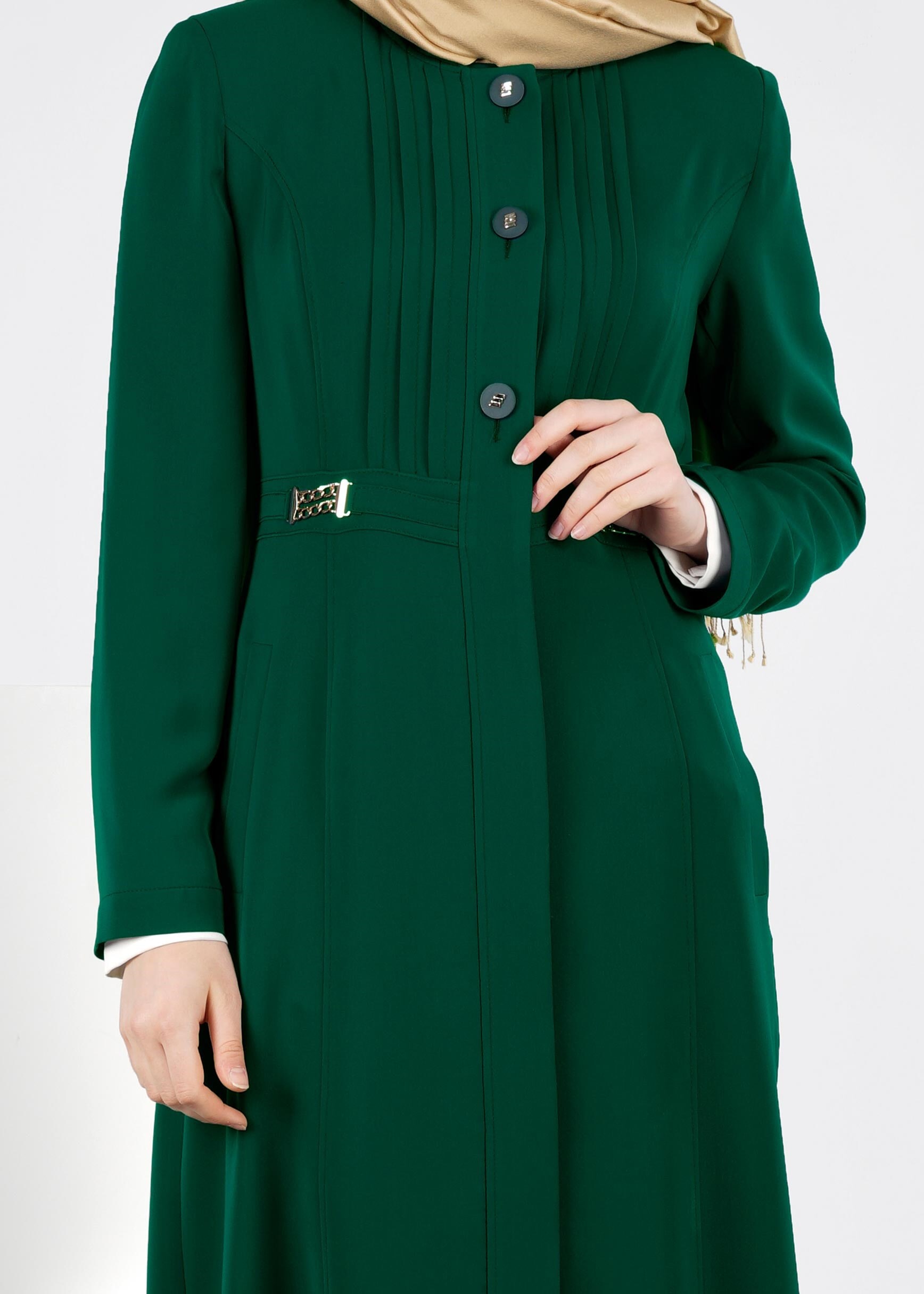 Tesettür giyim YEŞİL 1079 KİWON PARDESÜ 40/48 TEK42