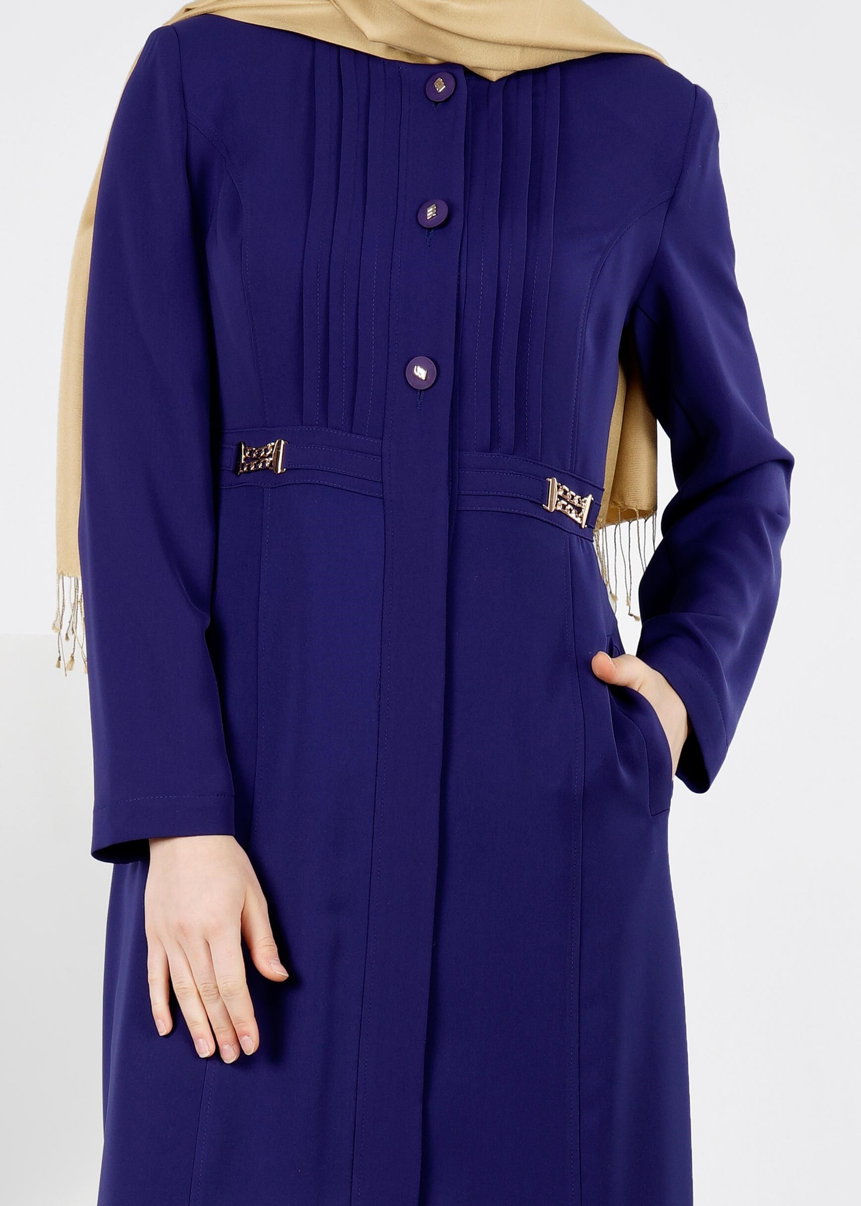 Tesettür giyim MAVİ 1079 KİWON PARDESÜ 40/48 TEK42