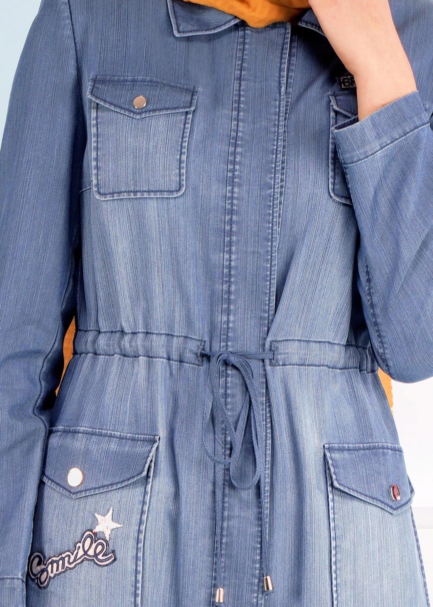 Tesettür giyim LACİVERT 1084 MARTİNİC PARDESÜ 38/44