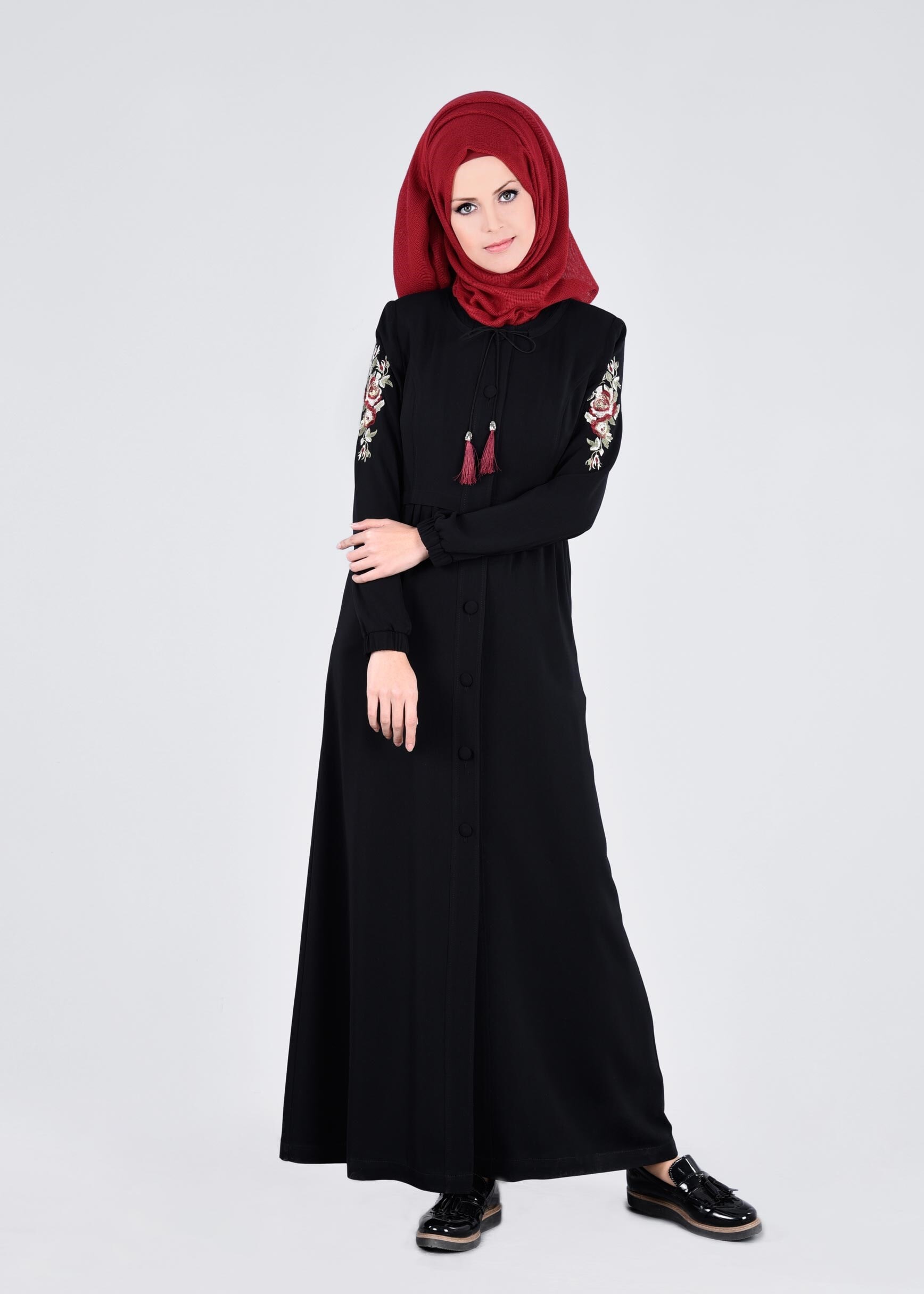 Tesettür giyim SİYAH 1085 VİRONA PARDESÜ 38/44 TEK40