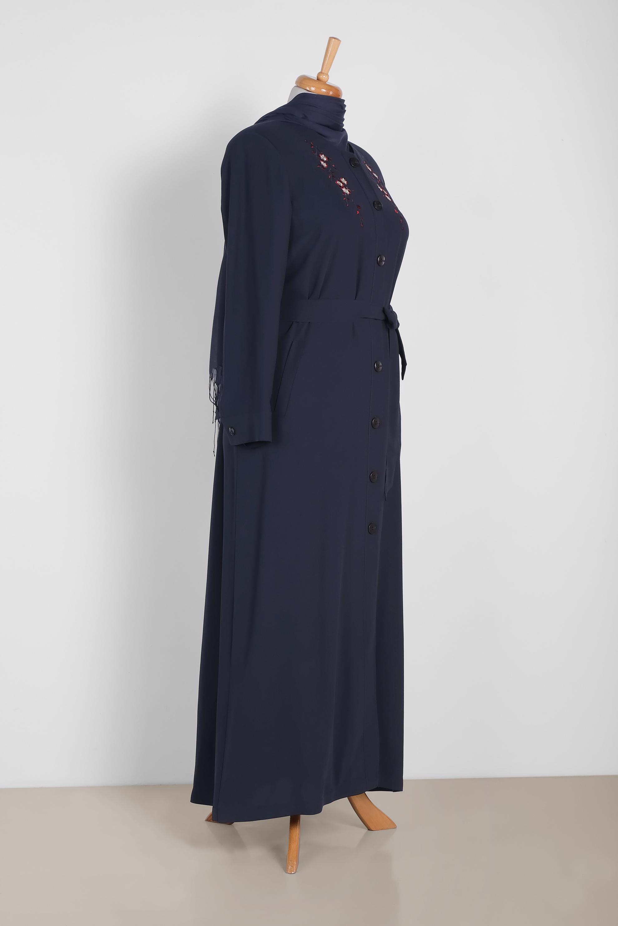 Tesettür giyim LACİVERT 1086 7515 PARDESÜ 42/50 TEK44