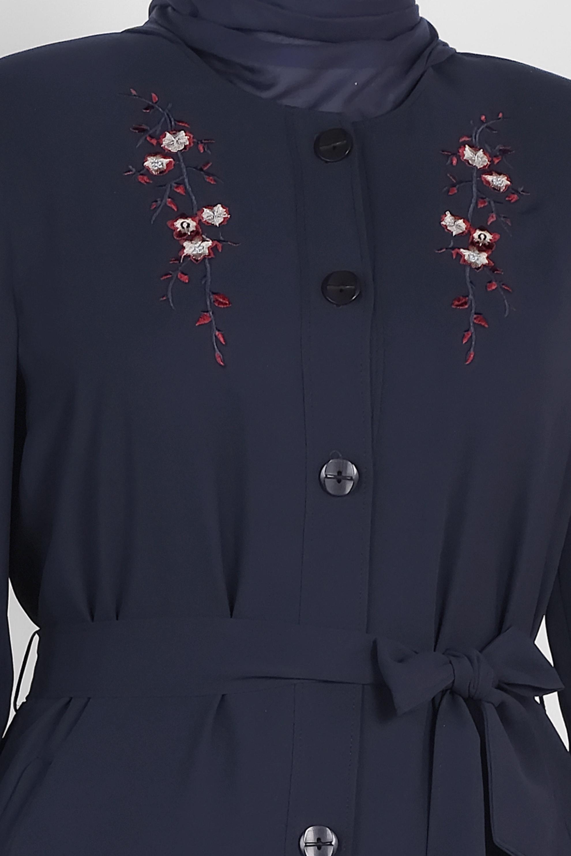 Tesettür giyim LACİVERT 1086 7515 PARDESÜ 42/50 TEK44