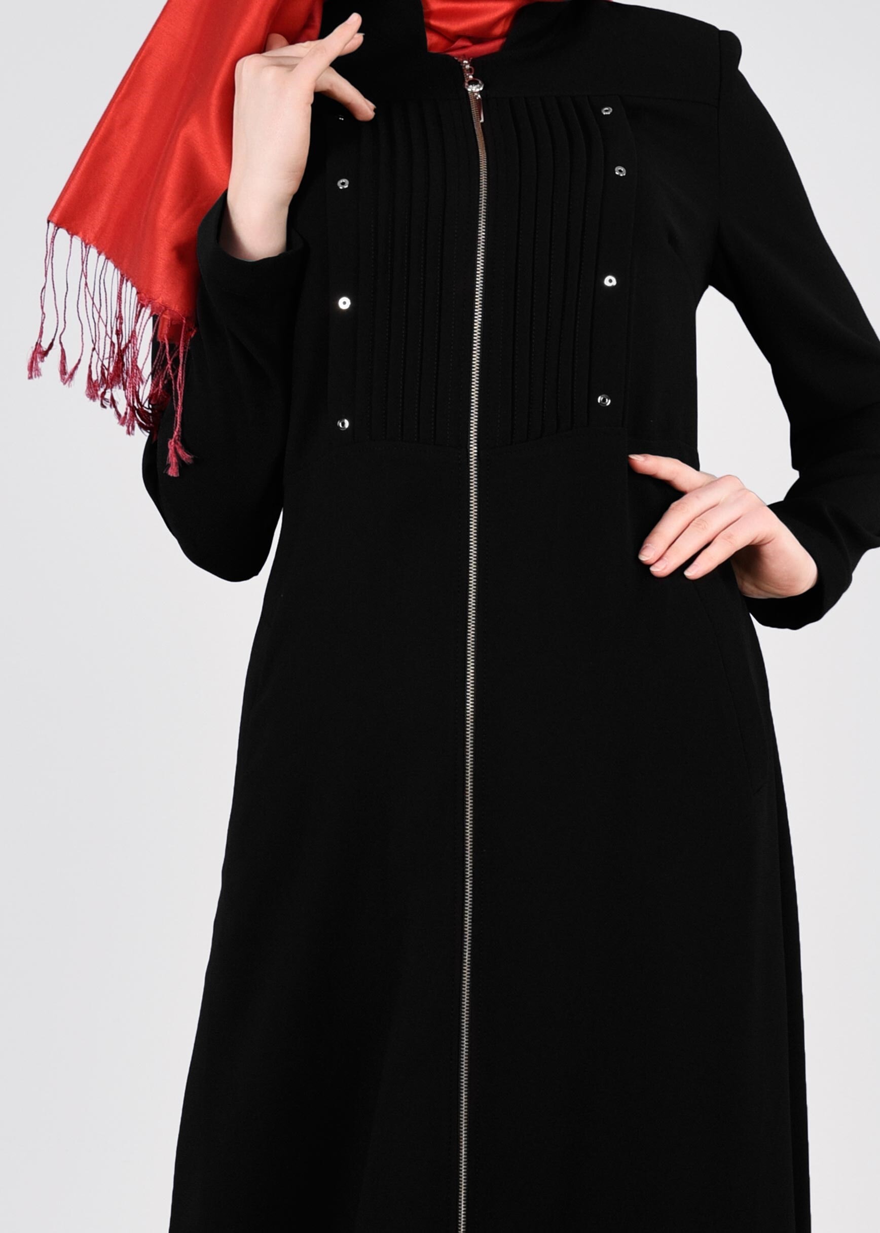 Tesettür giyim SİYAH 1087 MARAL 5985 PARDESÜ 40/48 TEK42