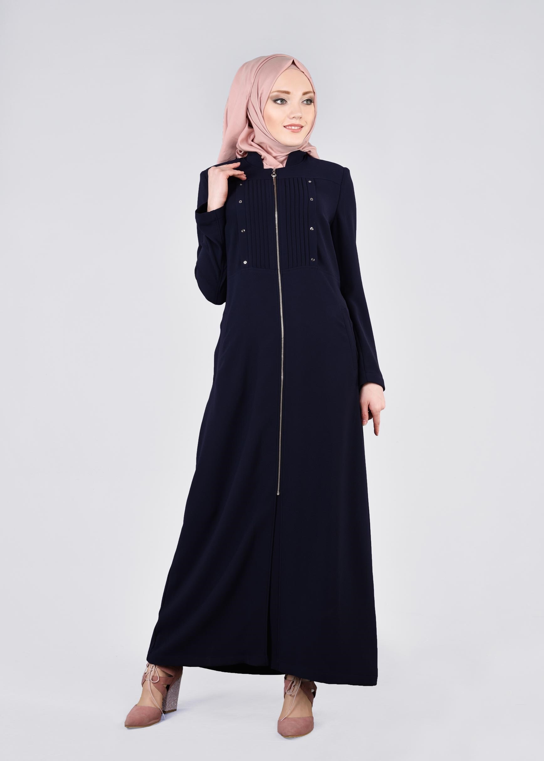 Tesettür giyim LACİVERT 1087 MARAL 5985 PARDESÜ 40/48 TEK42