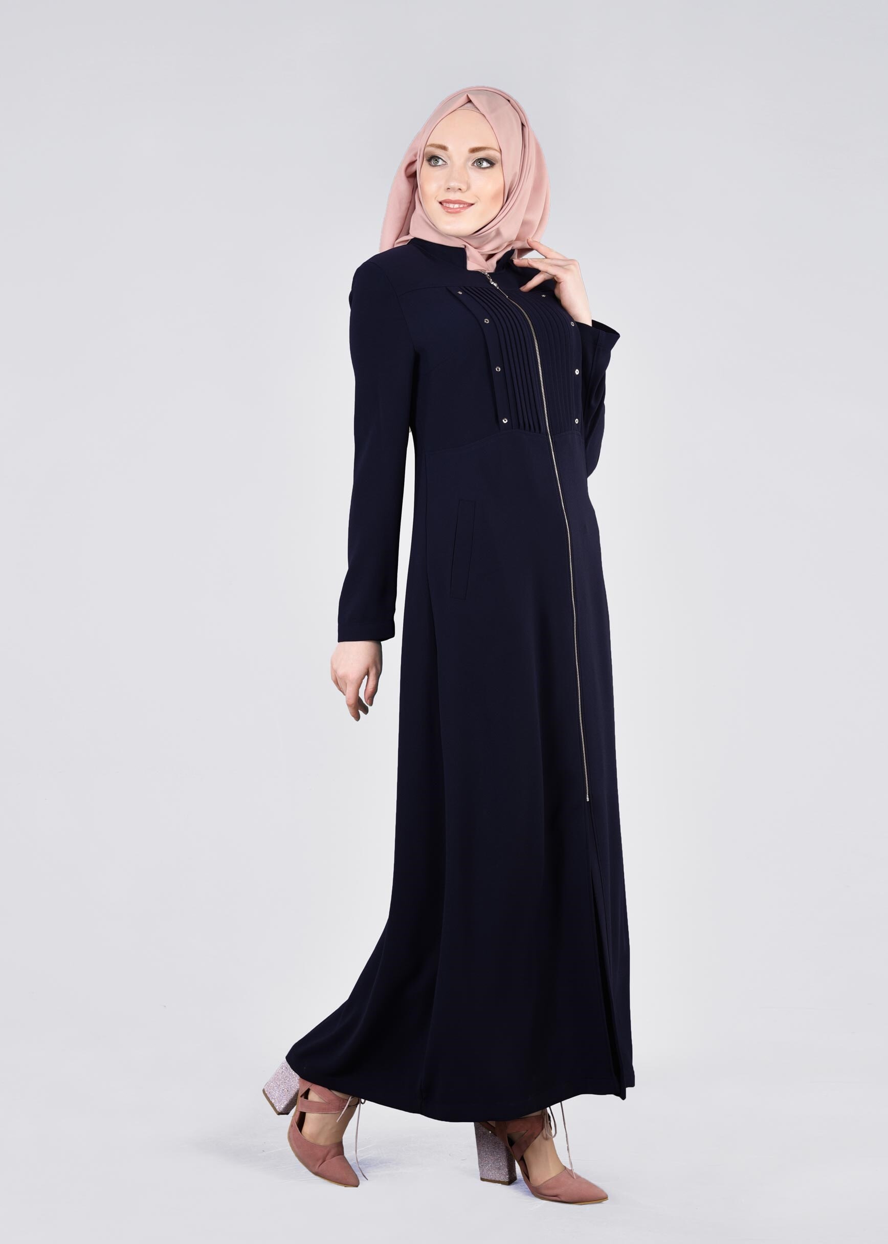 Tesettür giyim LACİVERT 1087 MARAL 5985 PARDESÜ 40/48 TEK42