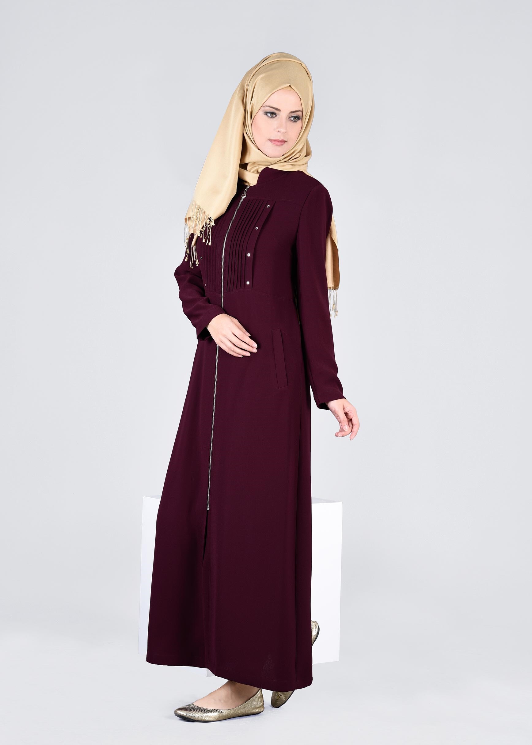 Tesettür giyim BORDO 1087 MARAL 5985 PARDESÜ 40/48 TEK42