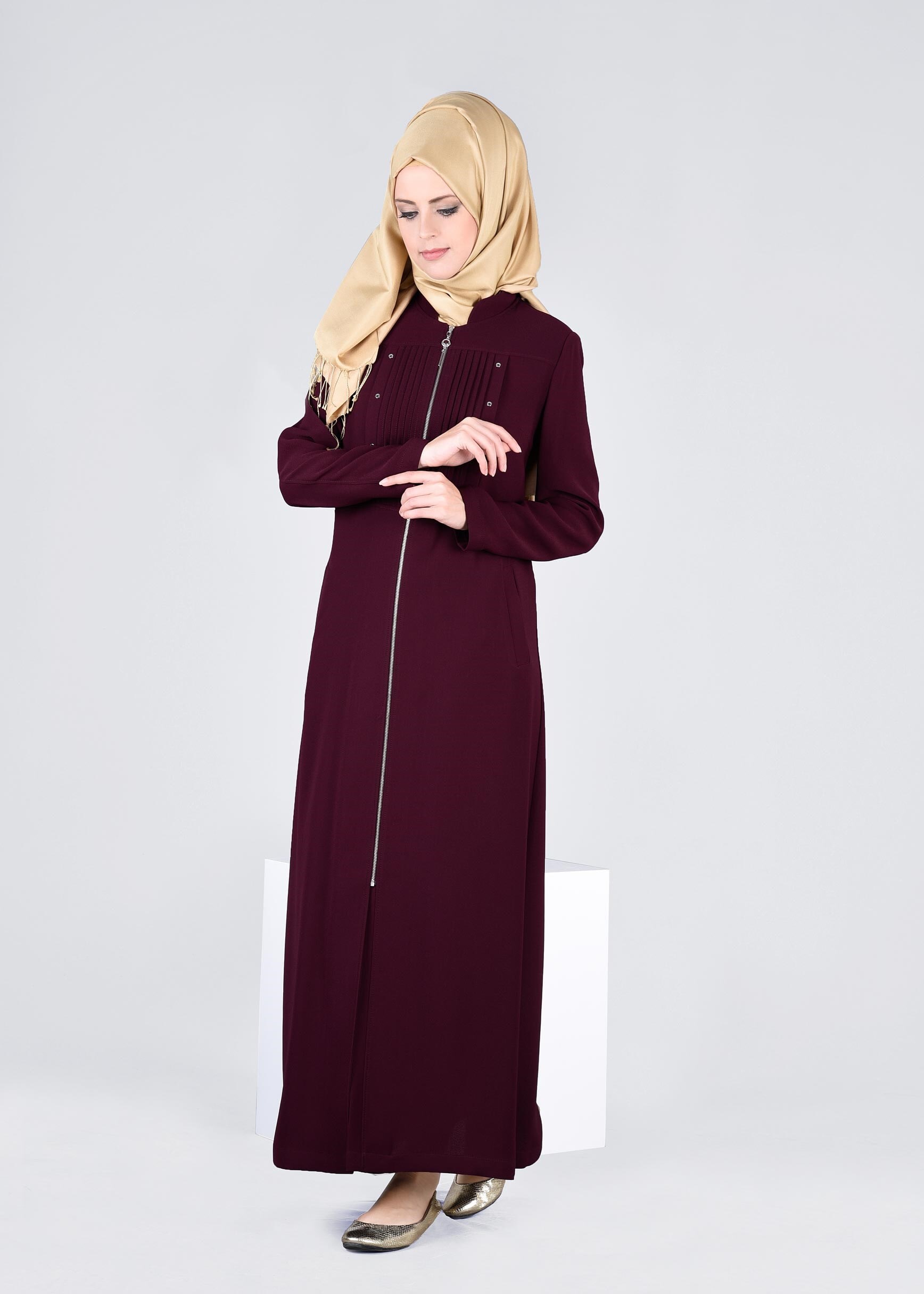 Tesettür giyim BORDO 1087 MARAL 5985 PARDESÜ 40/48 TEK42