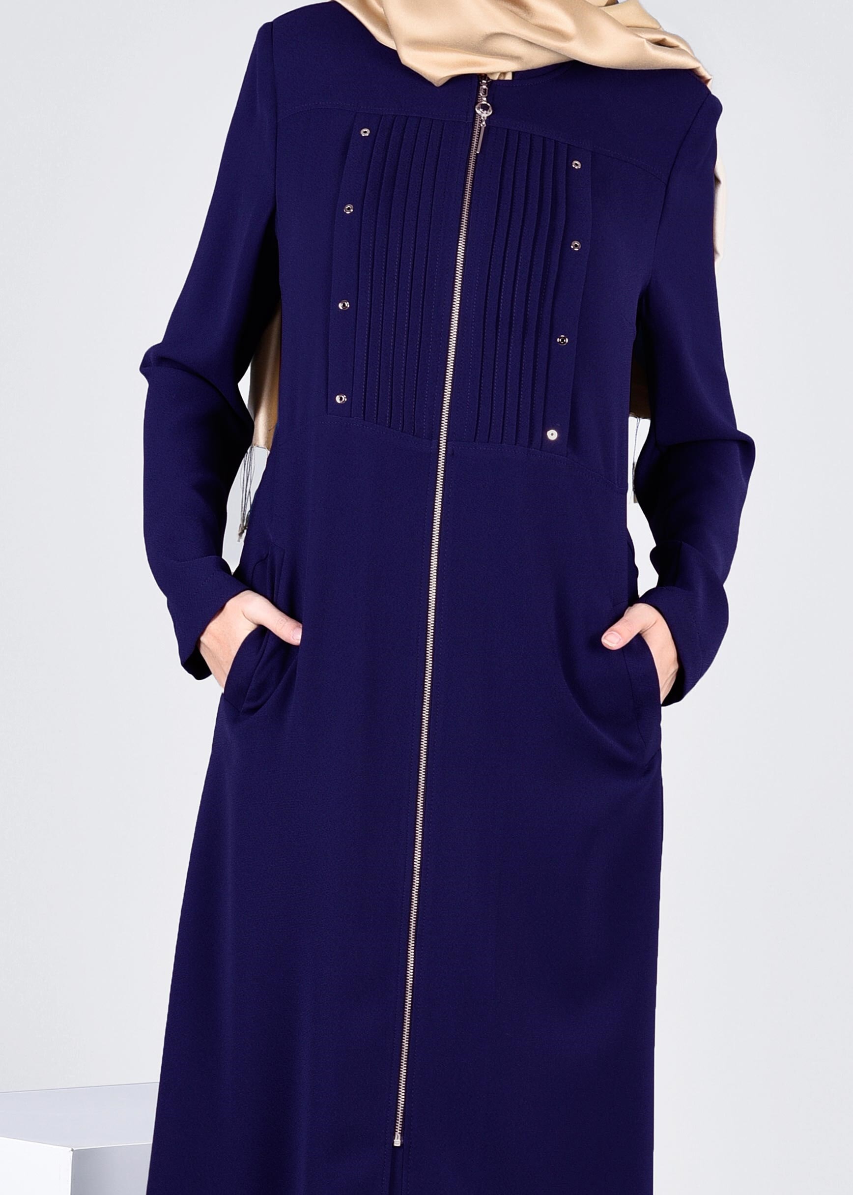 Tesettür giyim LACİVERT 1087 MARAL 5985 PARDESÜ 40/48 TEK42