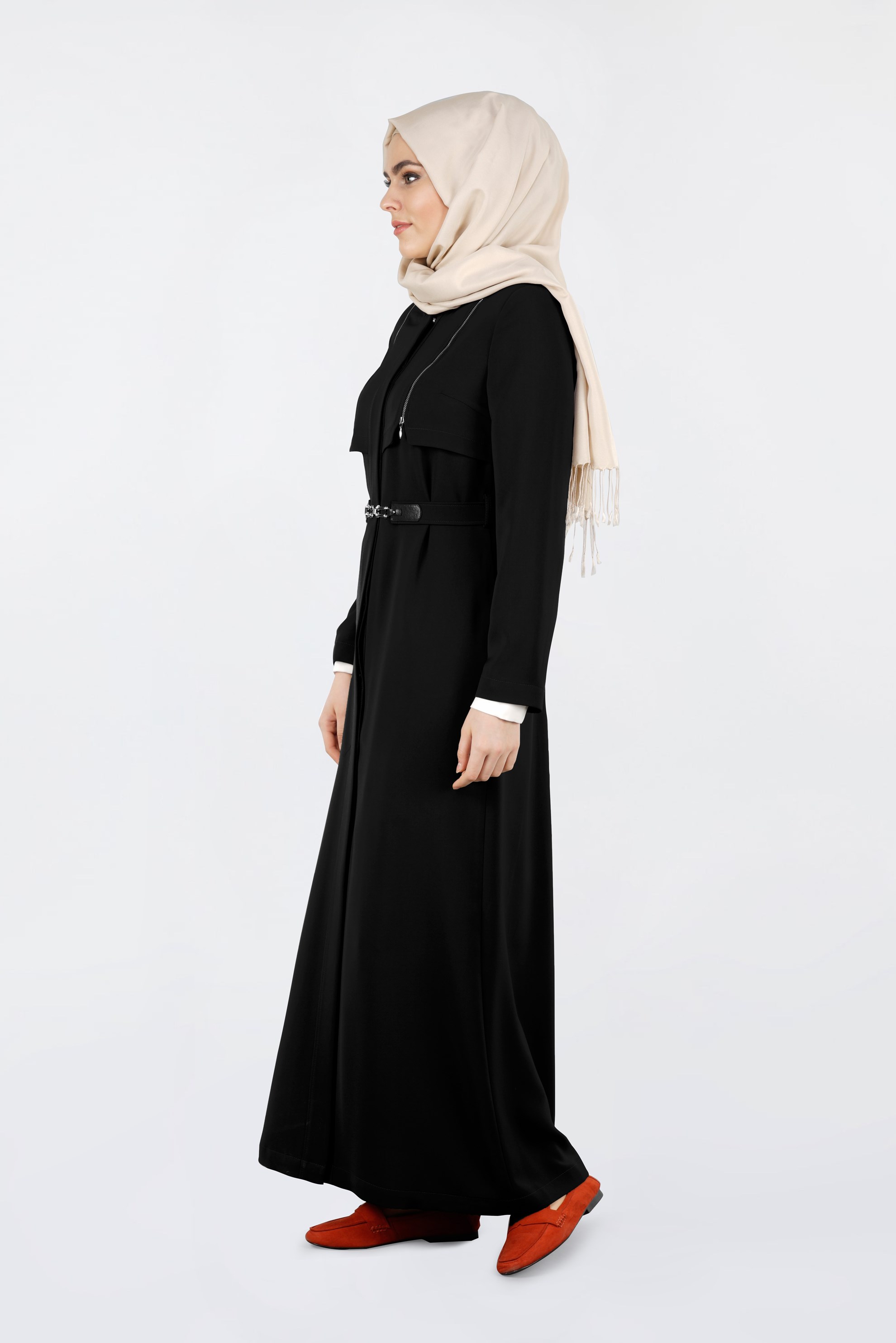 Tesettür giyim SİYAH 1088 KİWON TESETTÜR PARDESÜ 40/46 TEK38