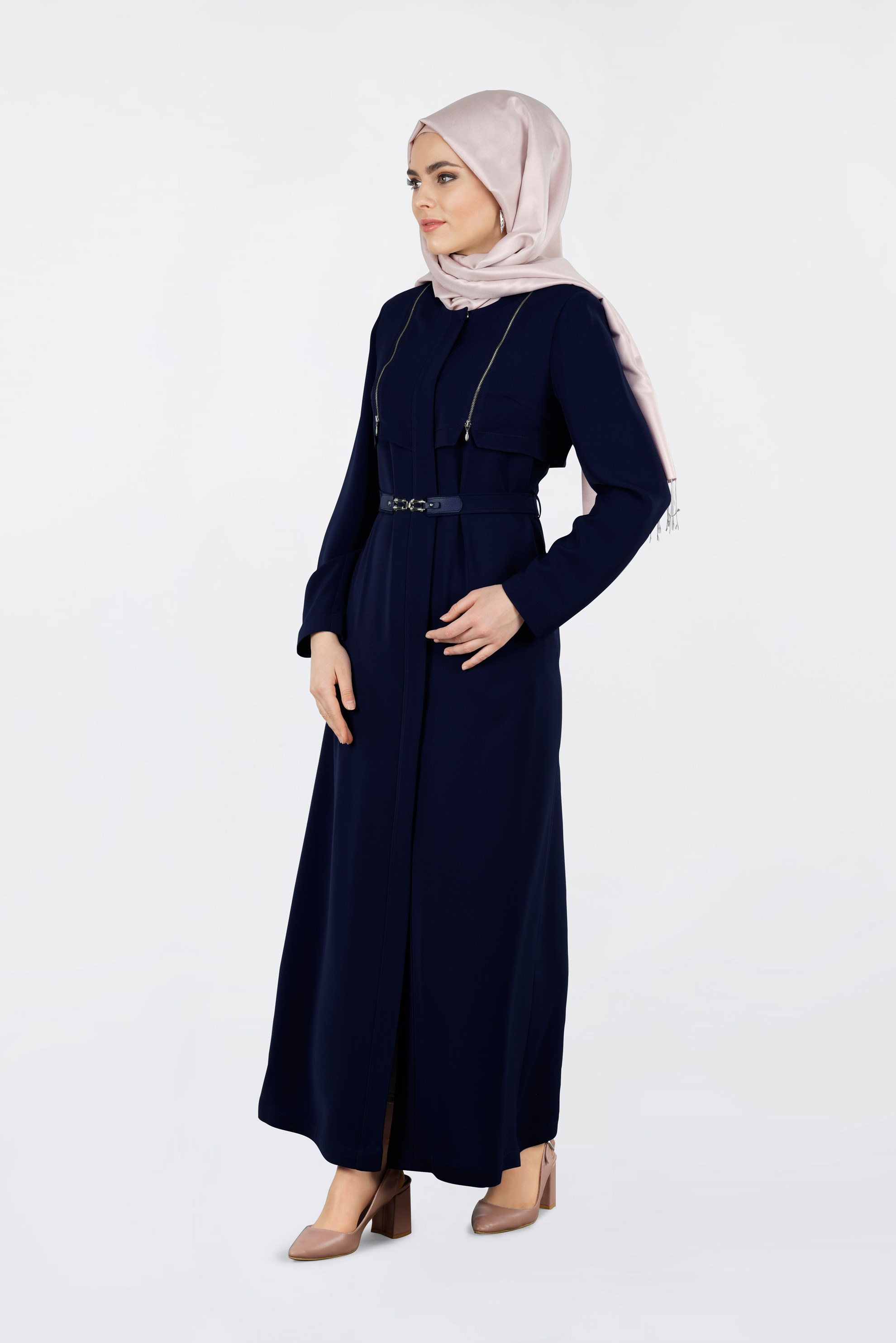 Tesettür giyim LACİVERT 1088 KİWON TESETTÜR PARDESÜ 40/46 TEK38